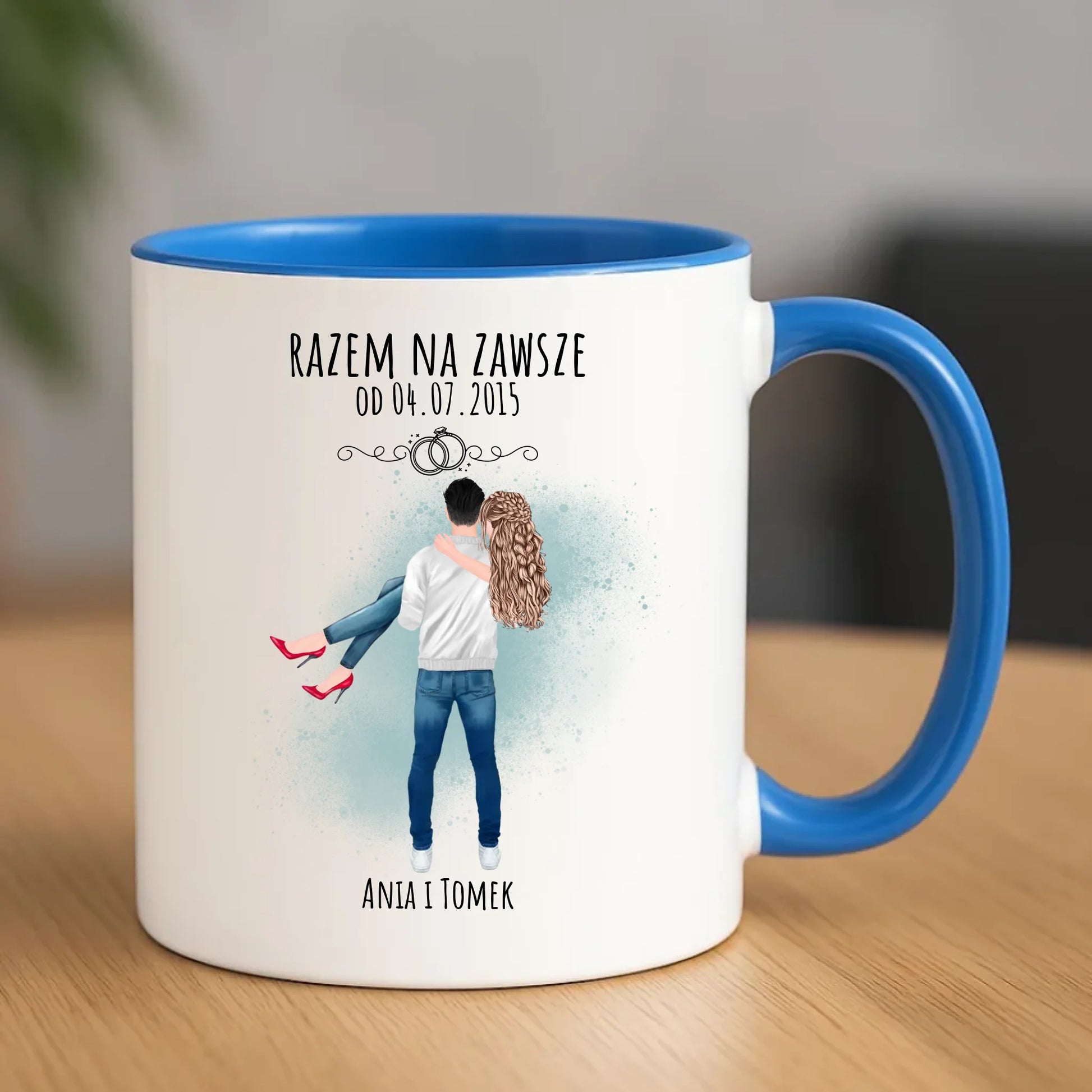 Kubek dla par - personalizowany prezent na rocznicę - Razem na zawsze W14 - StoryCups.pl