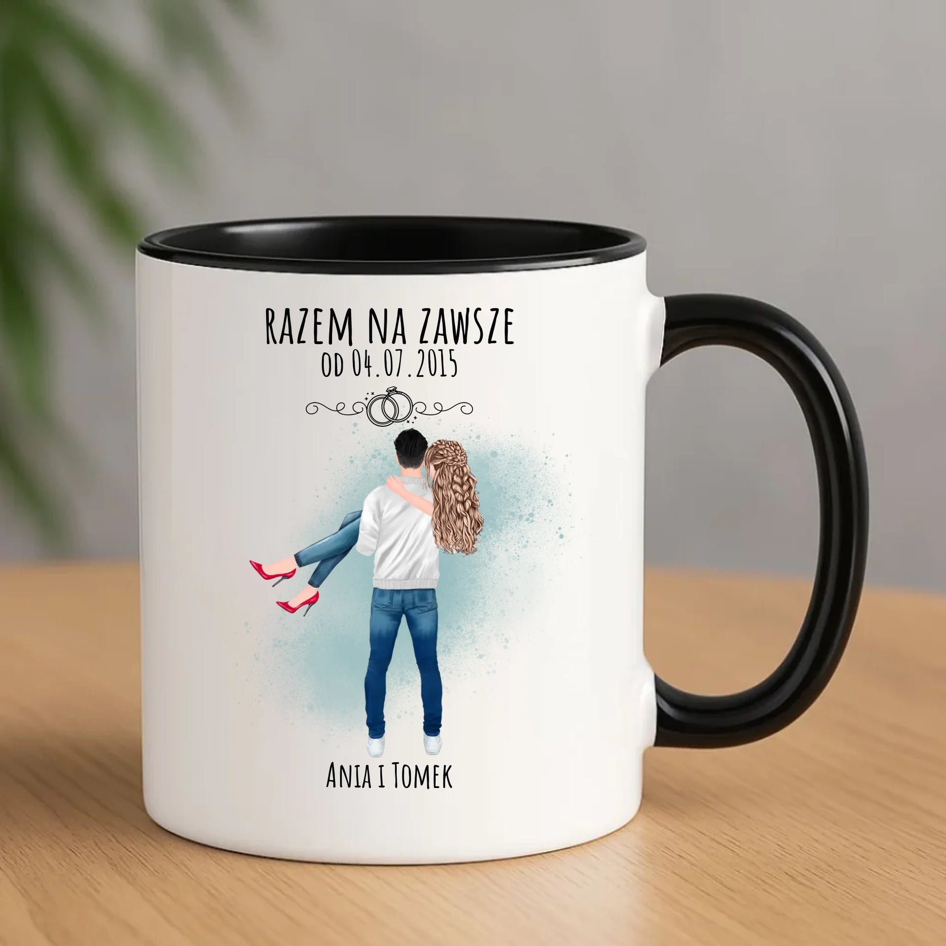 Kubek dla par - personalizowany prezent na rocznicę - Razem na zawsze W14 - StoryCups.pl