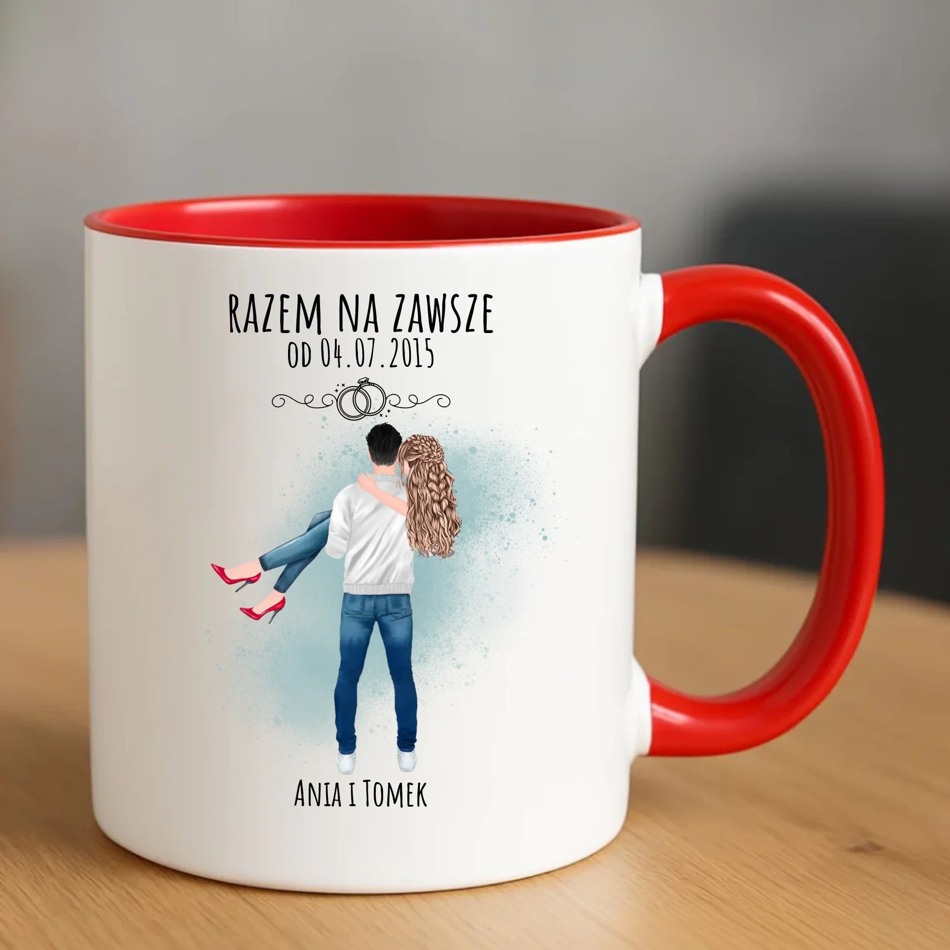Kubek dla par - personalizowany prezent na rocznicę - Razem na zawsze W14 - StoryCups.pl