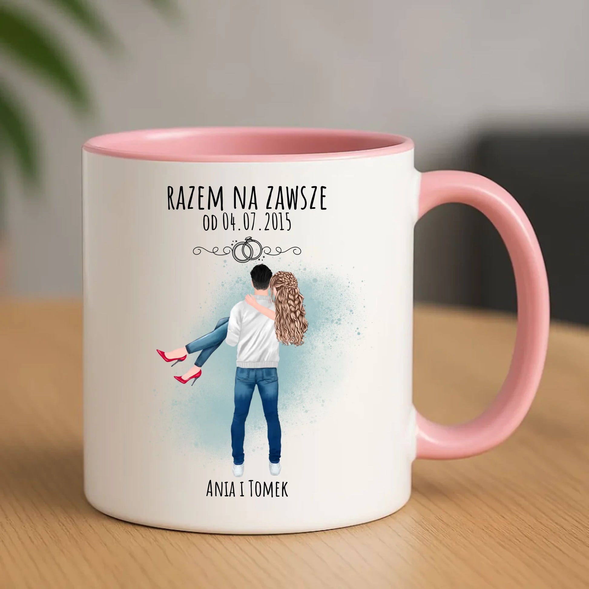 Kubek dla par - personalizowany prezent na rocznicę - Razem na zawsze W14 - StoryCups.pl
