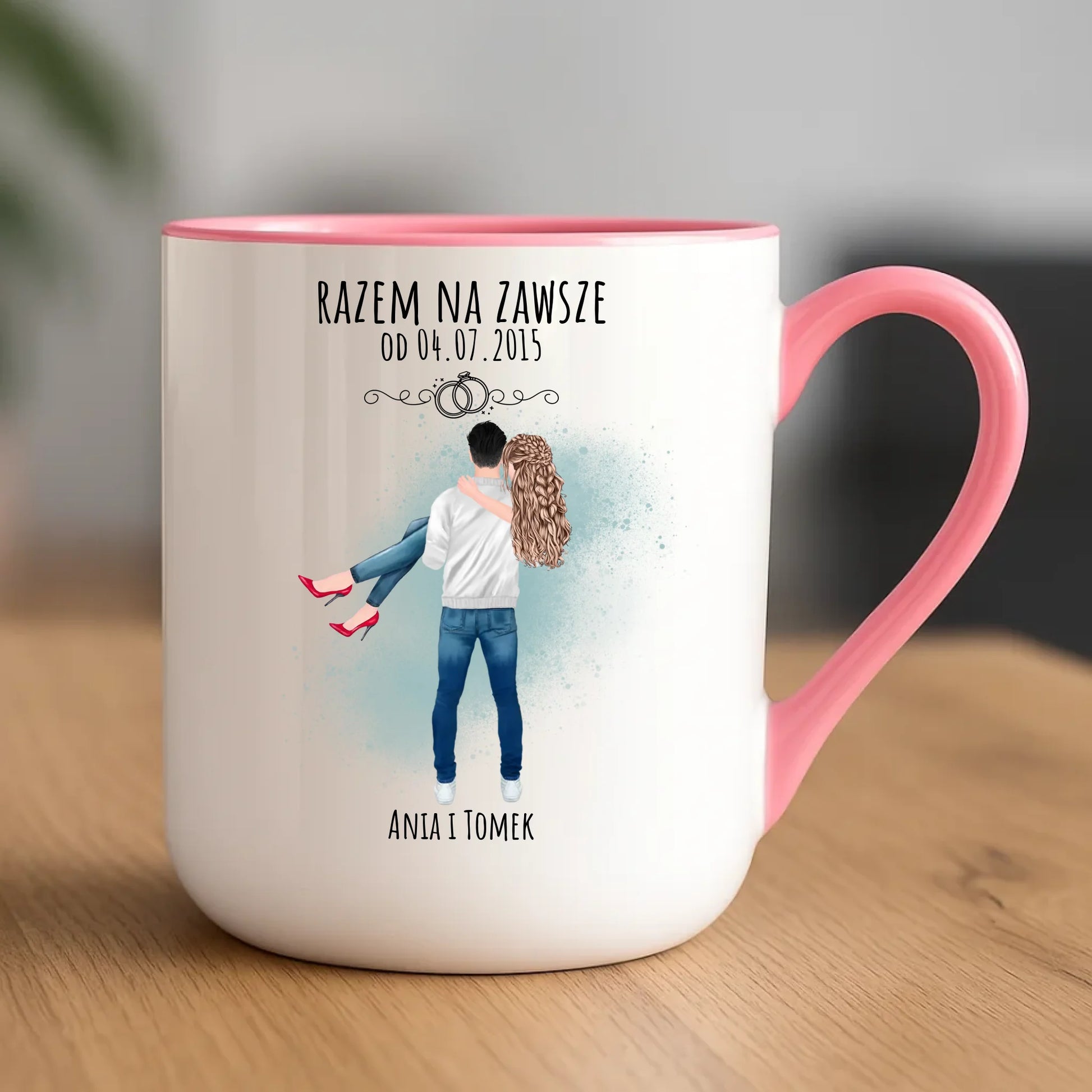 Kubek elegant dla par - personalizowany prezent na rocznicę - Razem na zawsze W14 - StoryCups.pl