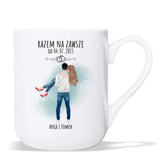 Kubek elegant dla par - personalizowany prezent na rocznicę - Razem na zawsze W14 - StoryCups.pl