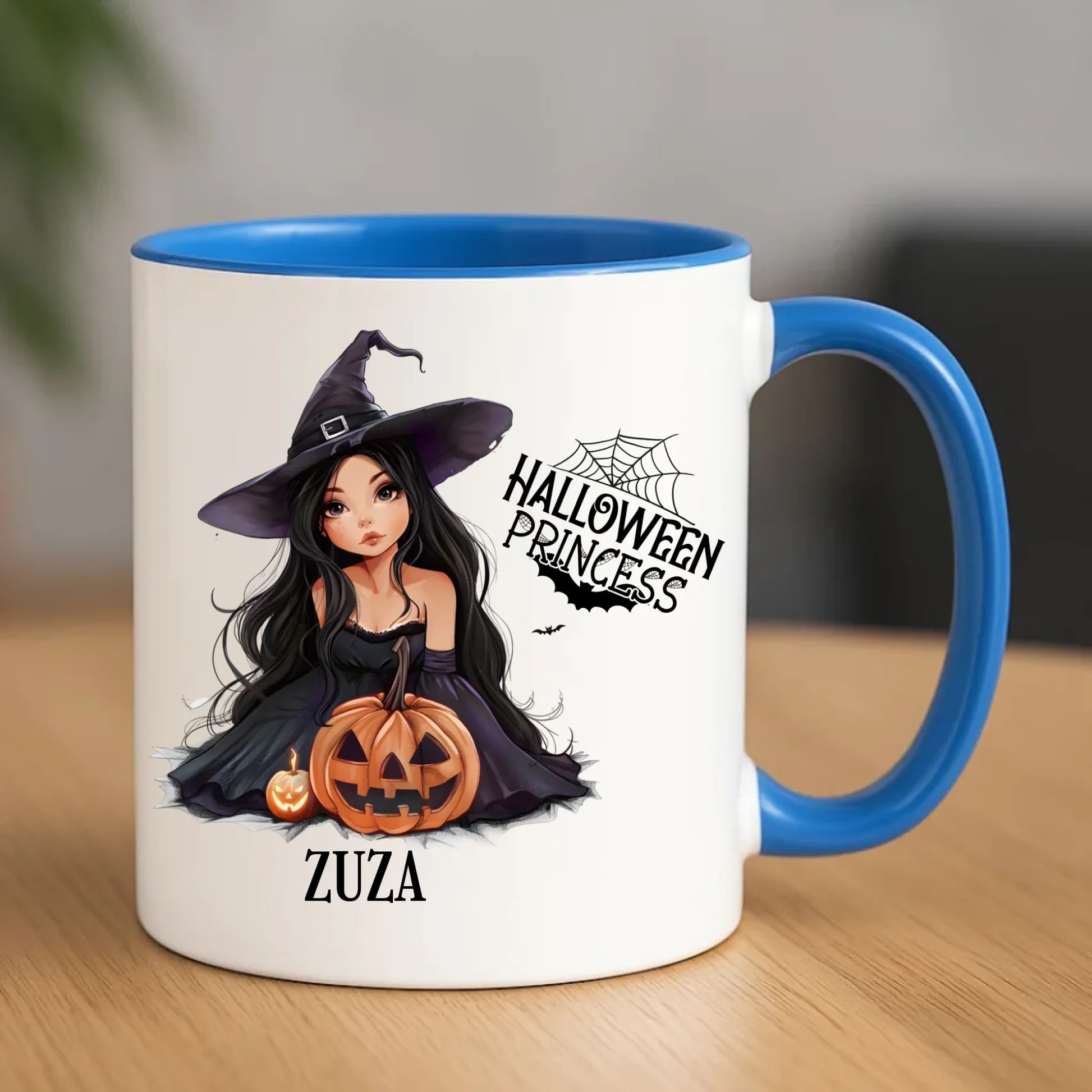 Kubek halloweenowy - Czarownica z dynią - personalizowany HL10 - StoryCups.pl