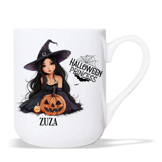 Kubek elegant halloweenowy - Czarownica z dynią - personalizowany HL10 - StoryCups.pl