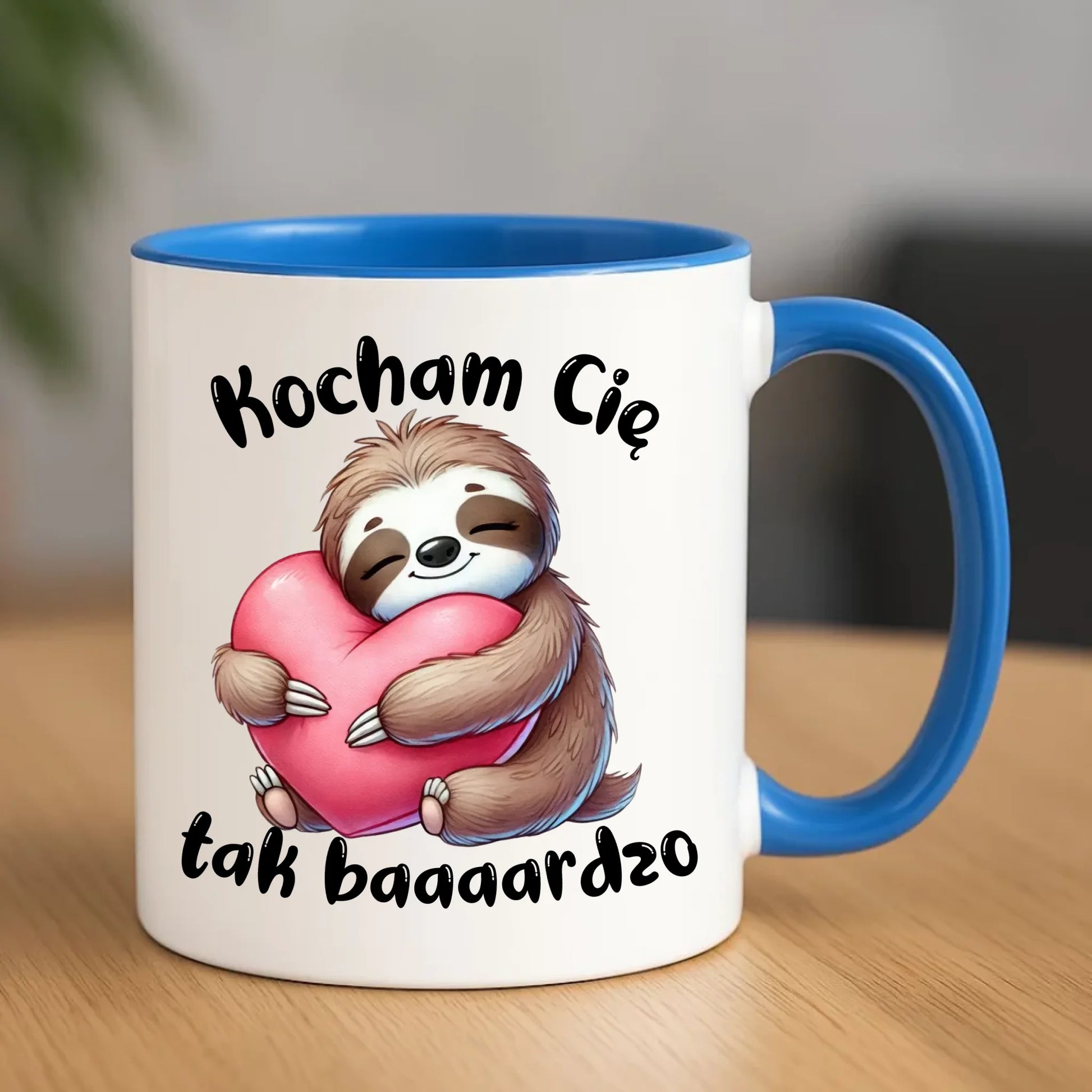 Kubek dla zakochanych - Leniwiec Kocham Cię tak baaaardzo W16 - StoryCups.pl