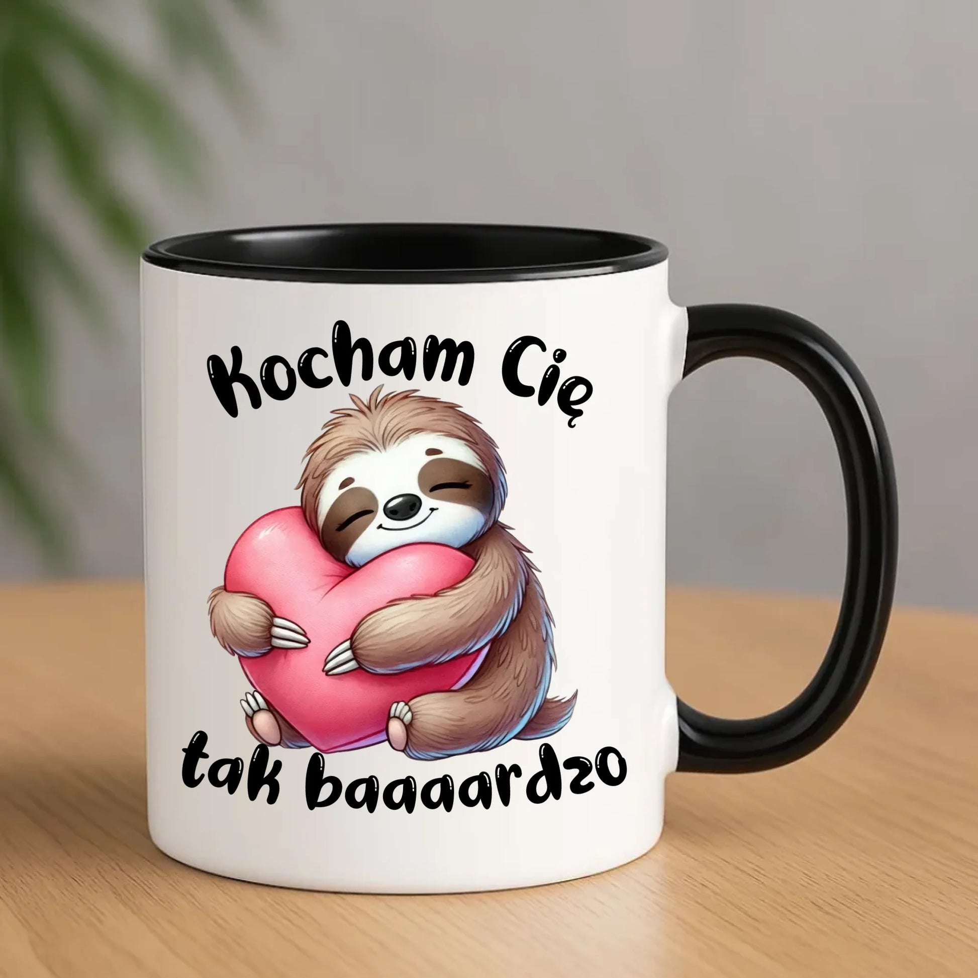 Kubek dla zakochanych - Leniwiec Kocham Cię tak baaaardzo W16 - StoryCups.pl