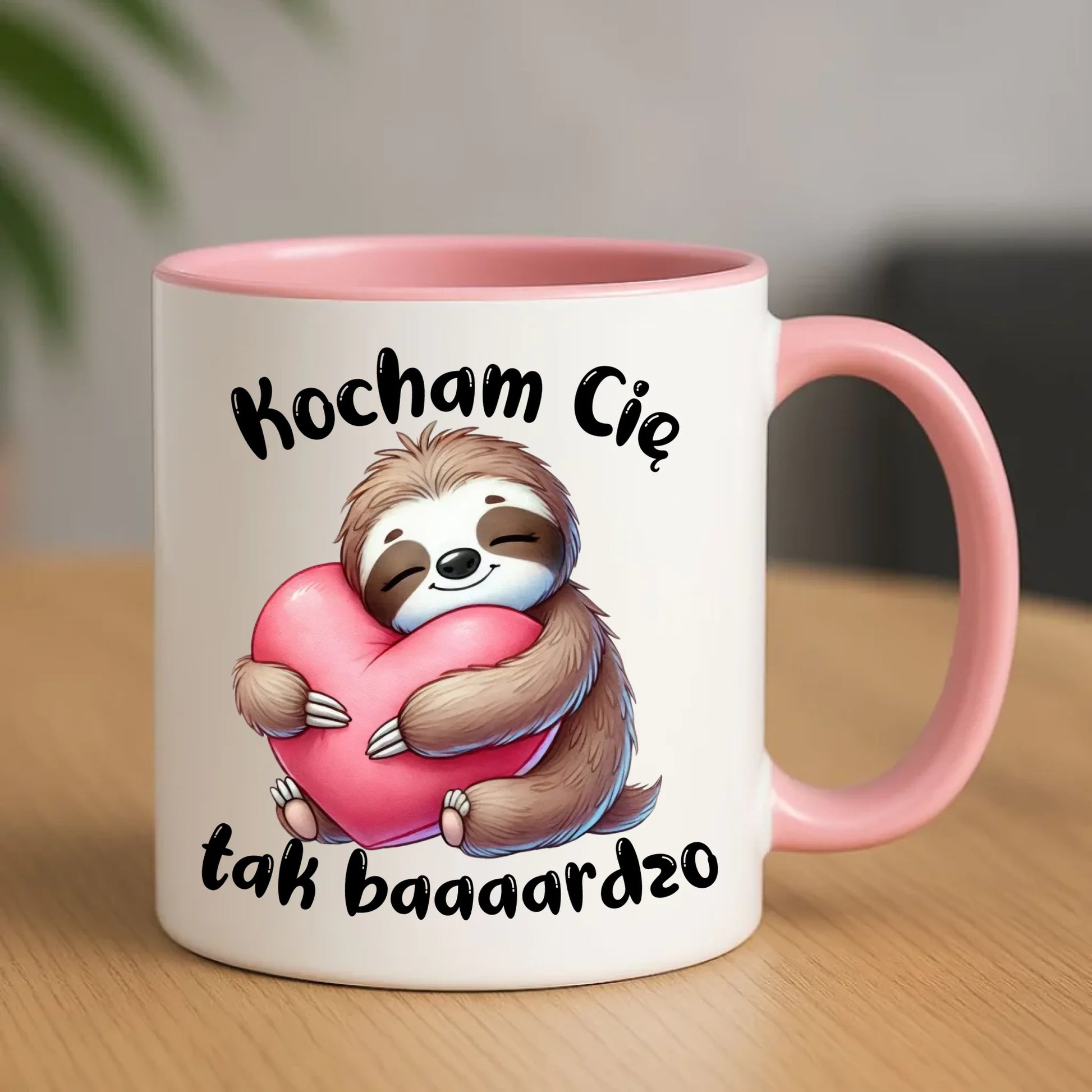 Kubek dla zakochanych - Leniwiec Kocham Cię tak baaaardzo W16 - StoryCups.pl