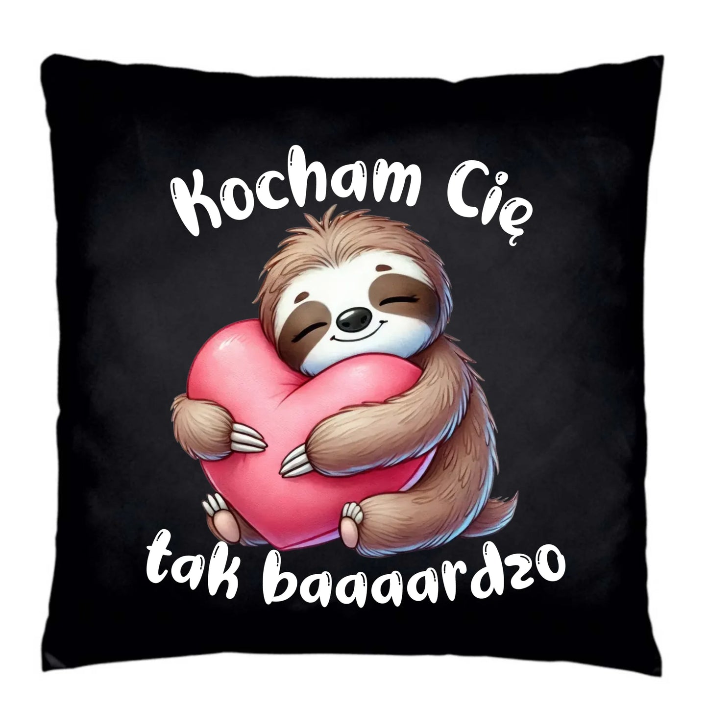 Poduszka dekoracyjna dla zakochanych - Leniwiec Kocham Cię tak baaaardzo W16 - StoryCups.pl
