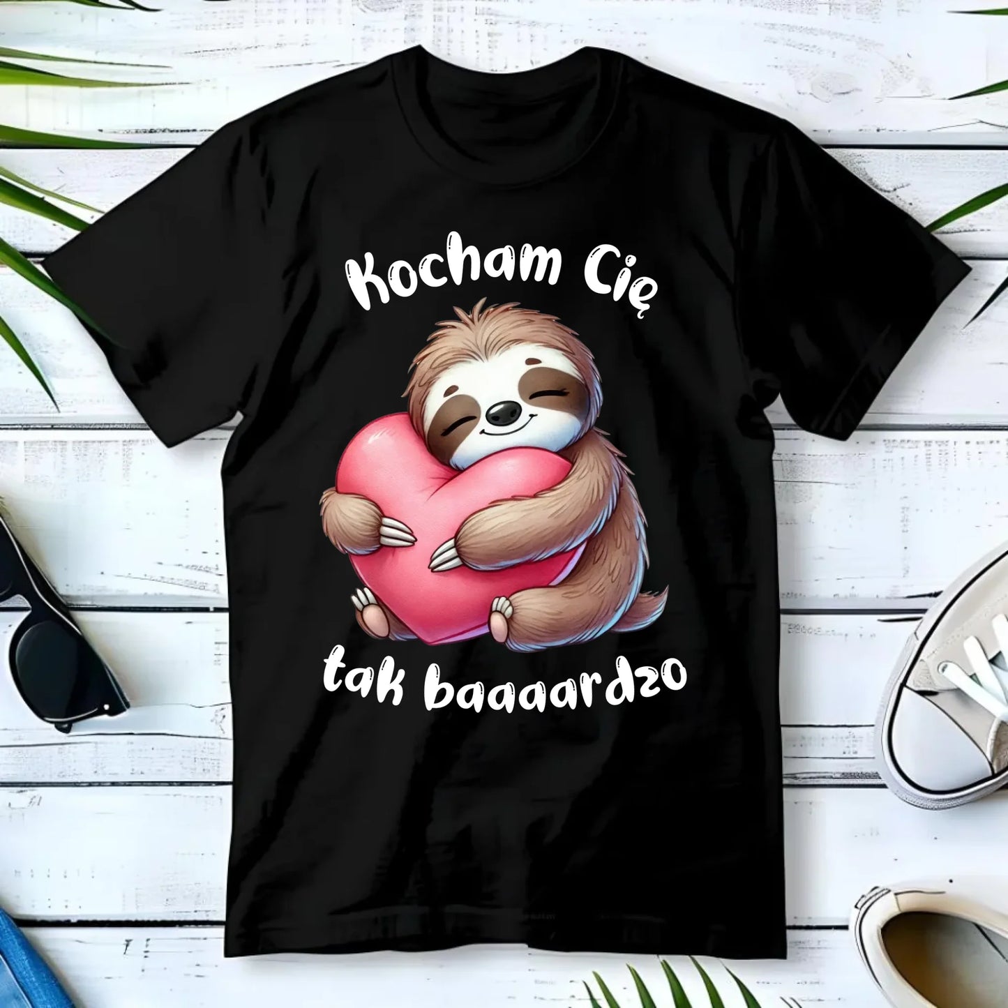 Koszulka męska - Leniwiec Kocham Cię tak baaaardzo W16 - StoryCups.pl