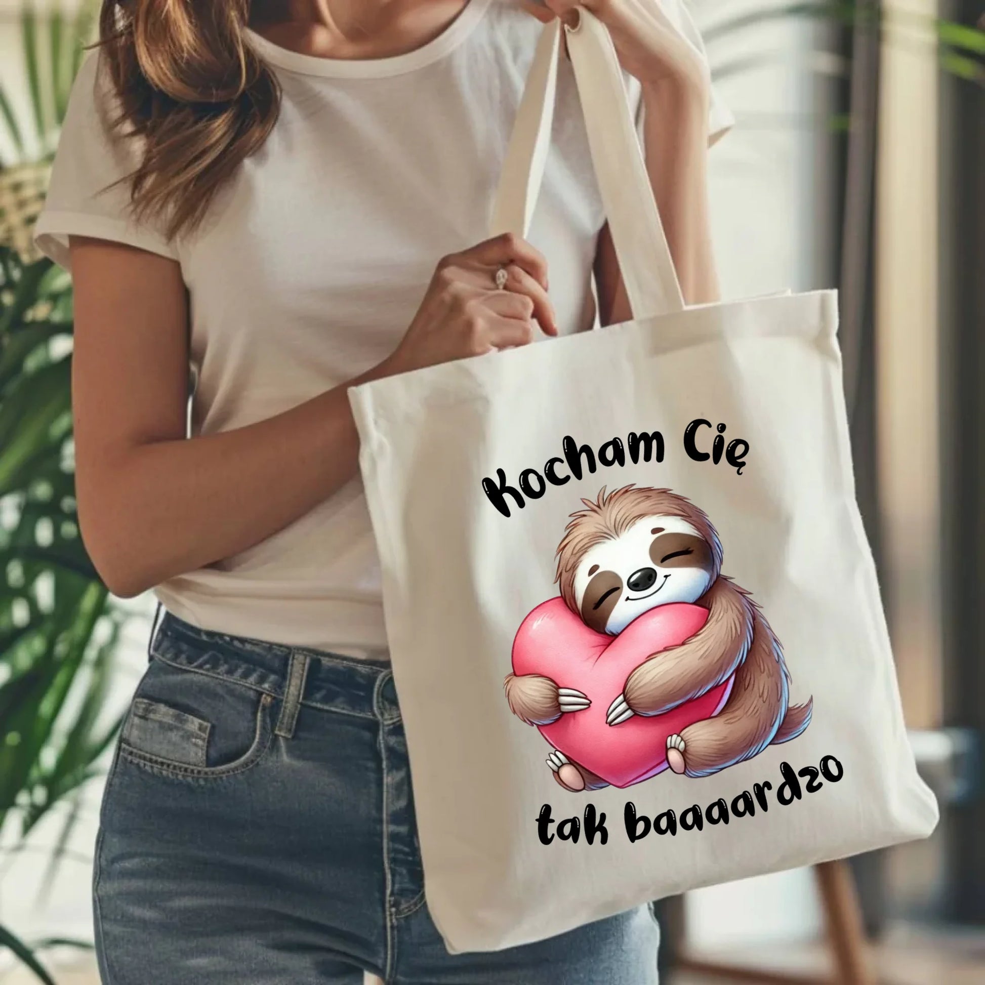 Torba - Leniwiec Kocham Cię tak baaaardzo W16 - StoryCups.pl