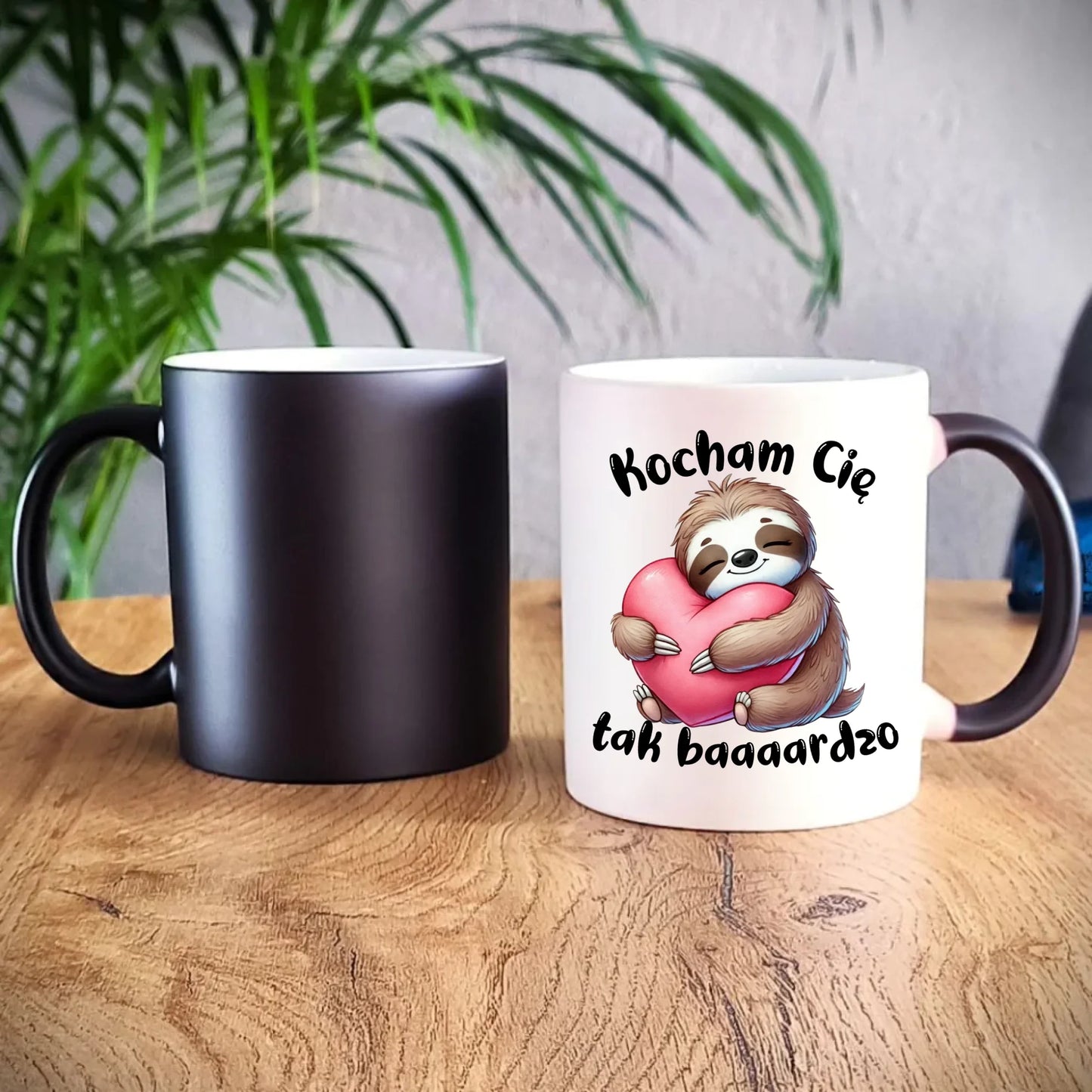 Kubek magiczny - Leniwiec Kocham Cię tak baaaardzo W16 - StoryCups.pl