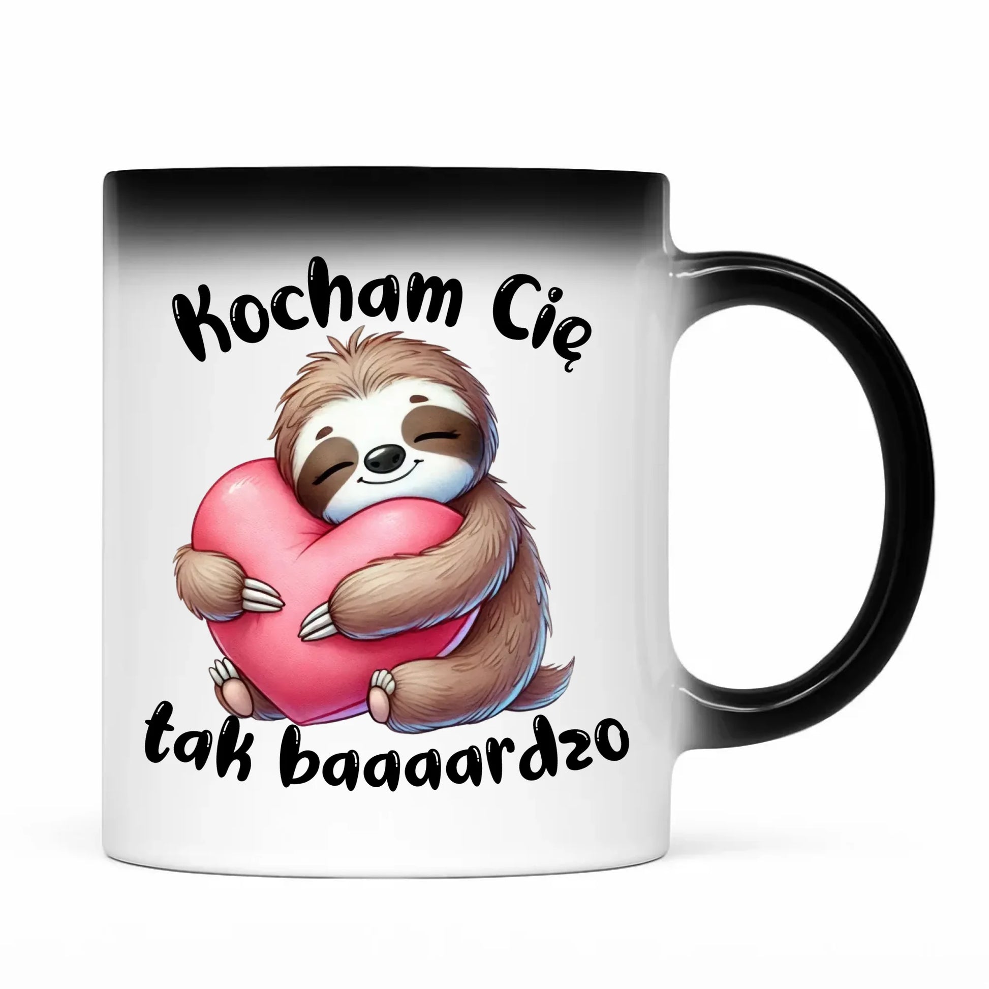 Kubek magiczny - Leniwiec Kocham Cię tak baaaardzo W16 - StoryCups.pl