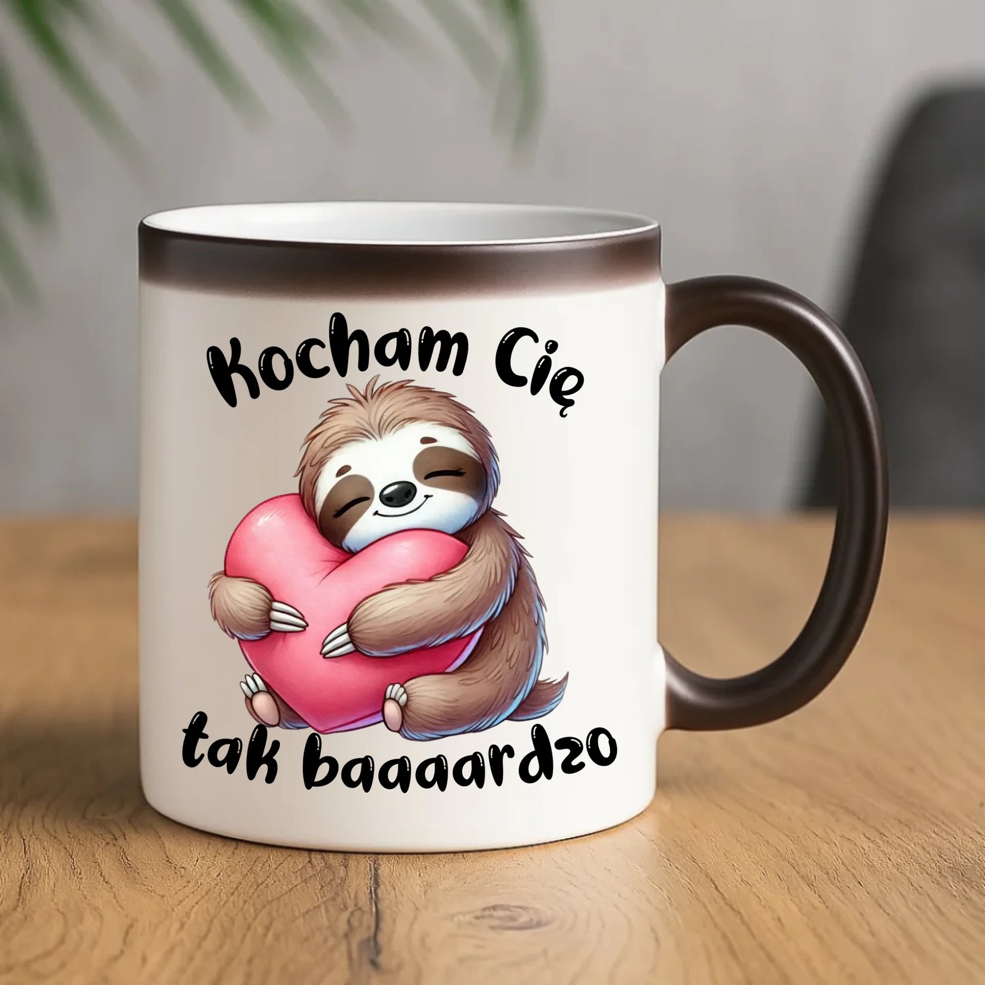 Kubek magiczny - Leniwiec Kocham Cię tak baaaardzo W16 - StoryCups.pl