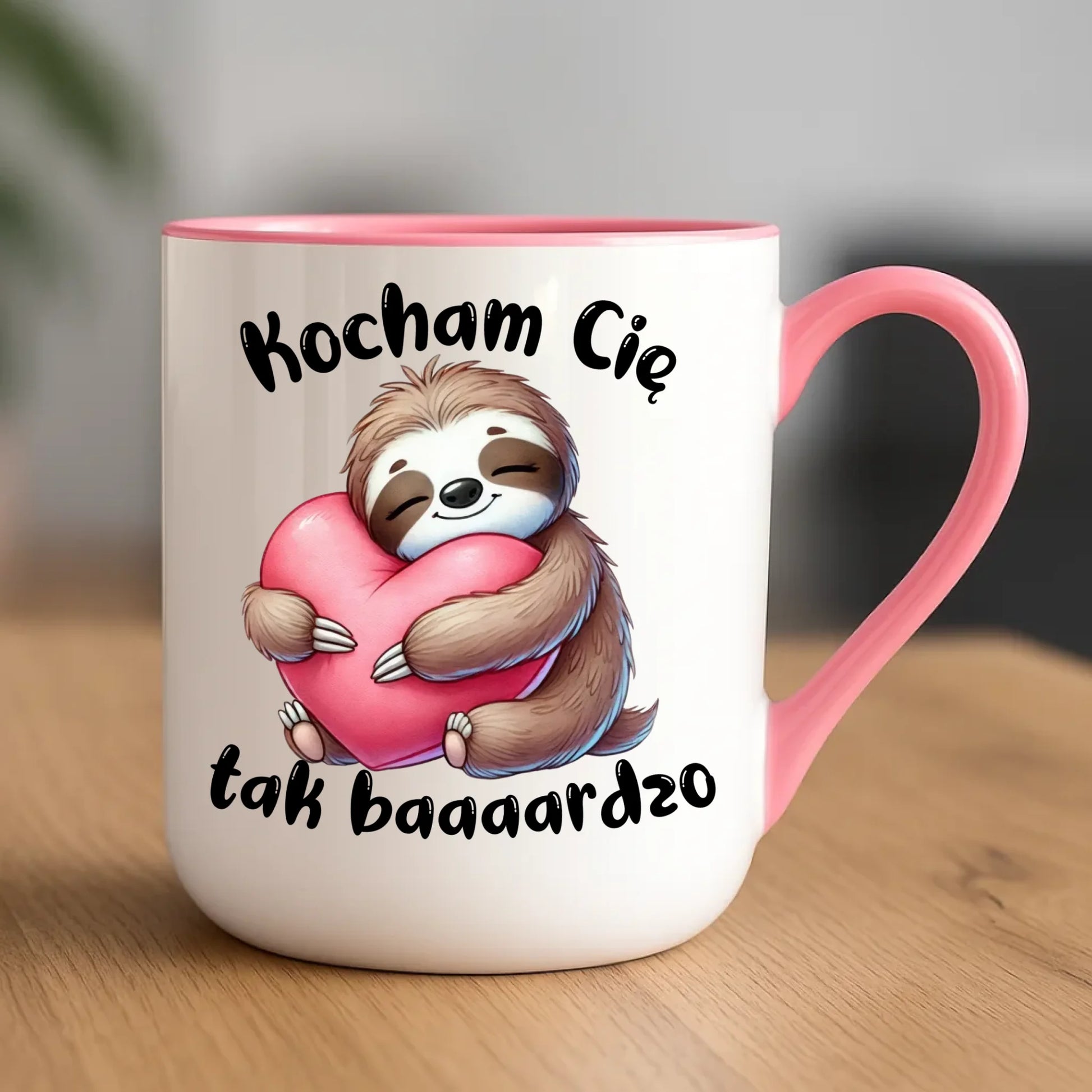 Kubek elegant - Leniwiec Kocham Cię tak baaaardzo W16 - StoryCups.pl