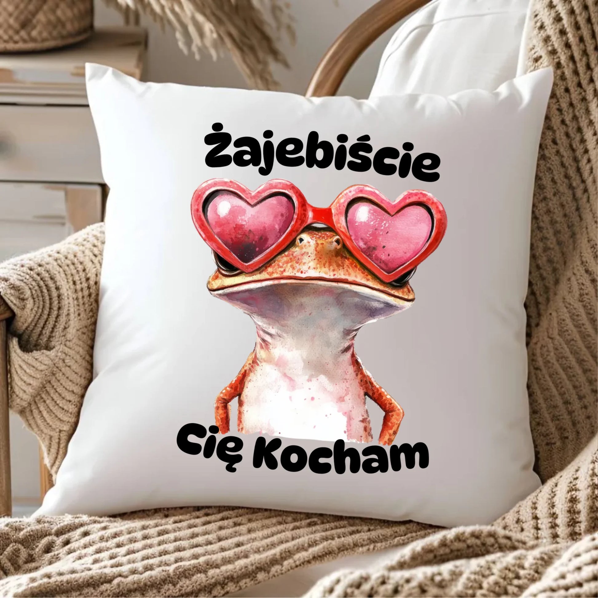Poduszka z żabą - Żajebiście Cię Kocham W17 - StoryCups.pl