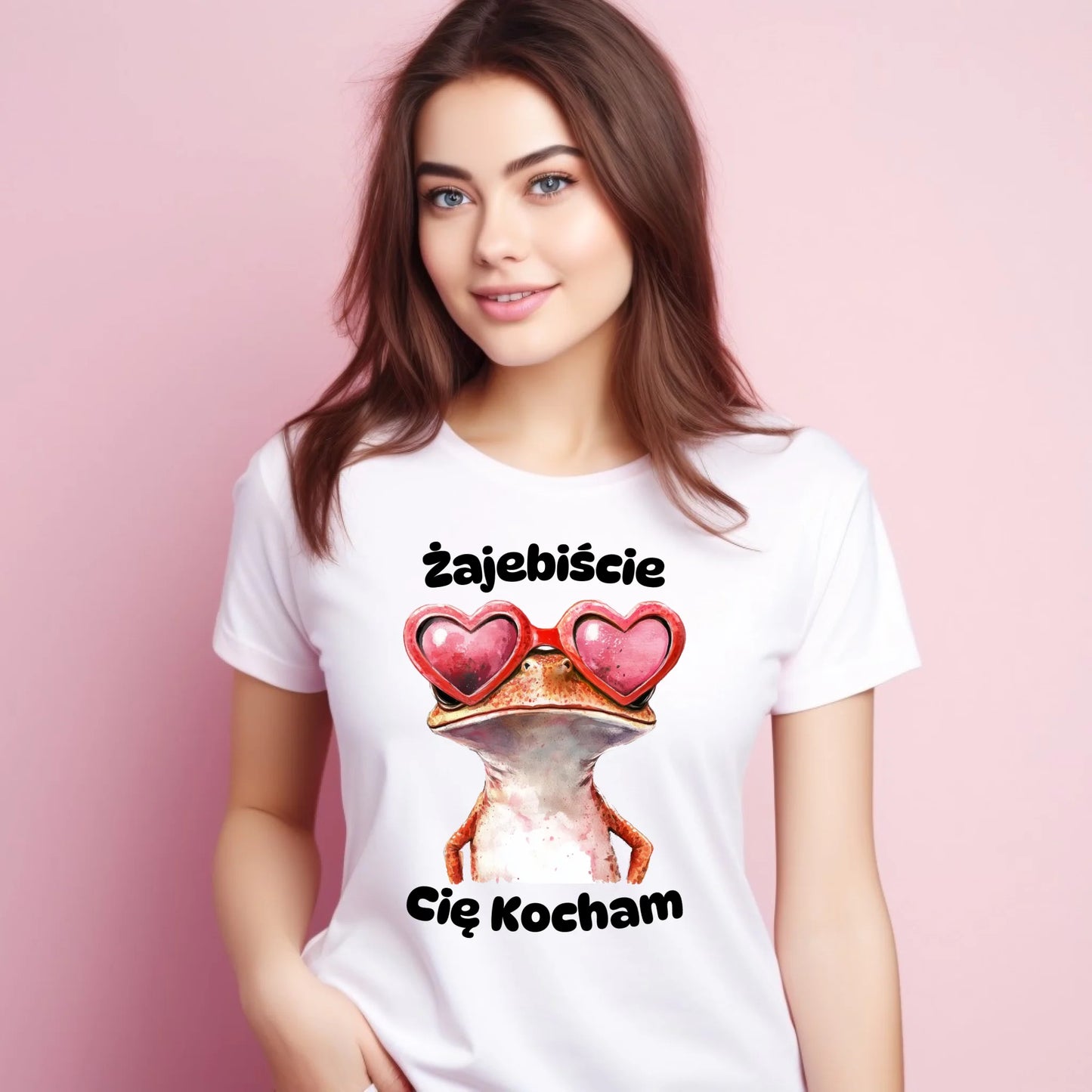 Koszulka damska z żabą - Żajebiście Cię Kocham Żaba W17 - StoryCups.pl
