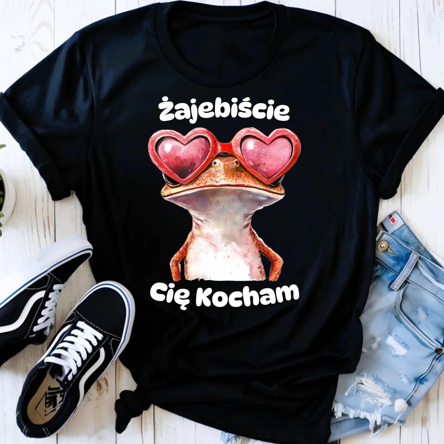 Koszulka damska z żabą - Żajebiście Cię Kocham Żaba W17 - StoryCups.pl