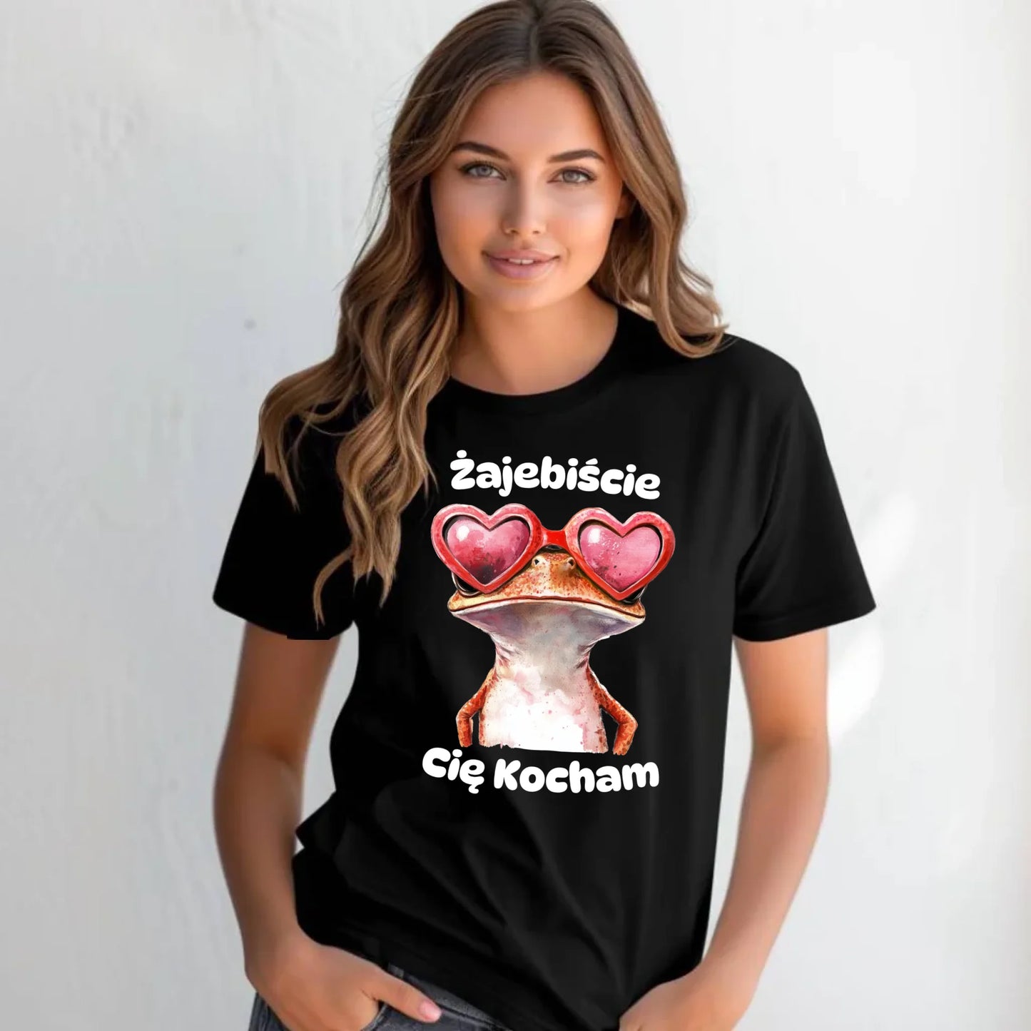 Koszulka damska z żabą - Żajebiście Cię Kocham Żaba W17 - StoryCups.pl