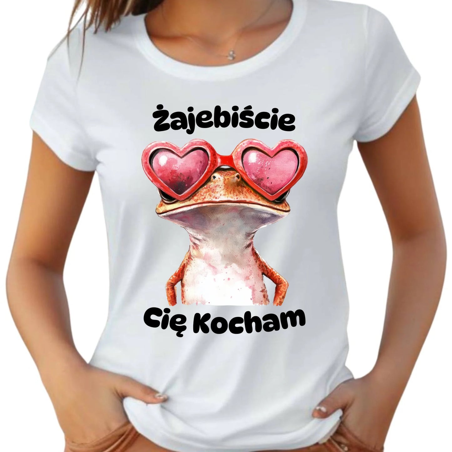 Koszulka damska z żabą - Żajebiście Cię Kocham Żaba W17 - StoryCups.pl