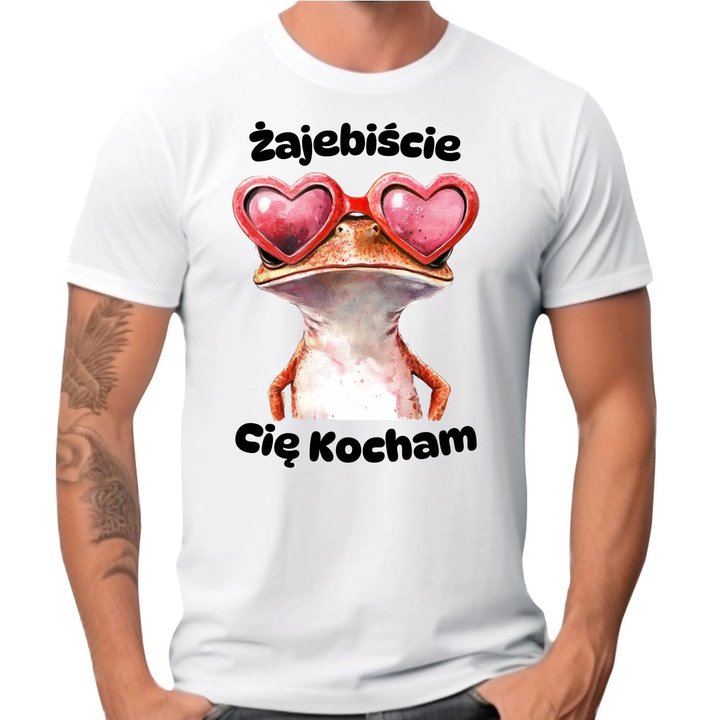 Koszulka męska z żabą - Żajebiście Cię Kocham W17 - StoryCups.pl