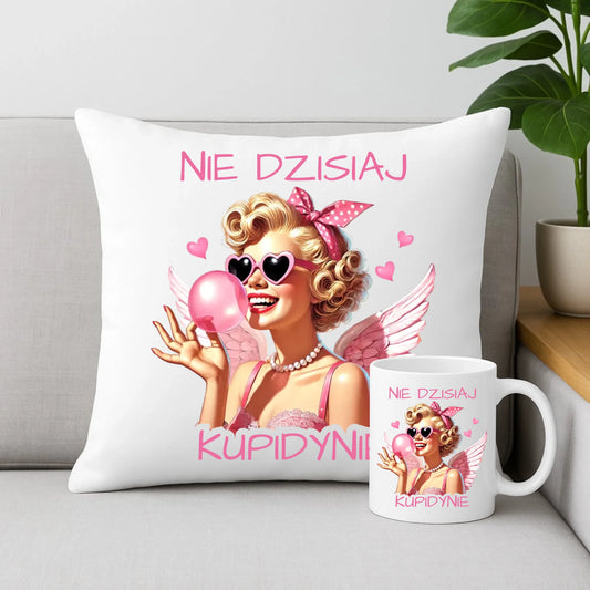 Zestaw poduszka i kubek na Walentynki dla singielki - Nie dzisiaj W18 - StoryCups.pl