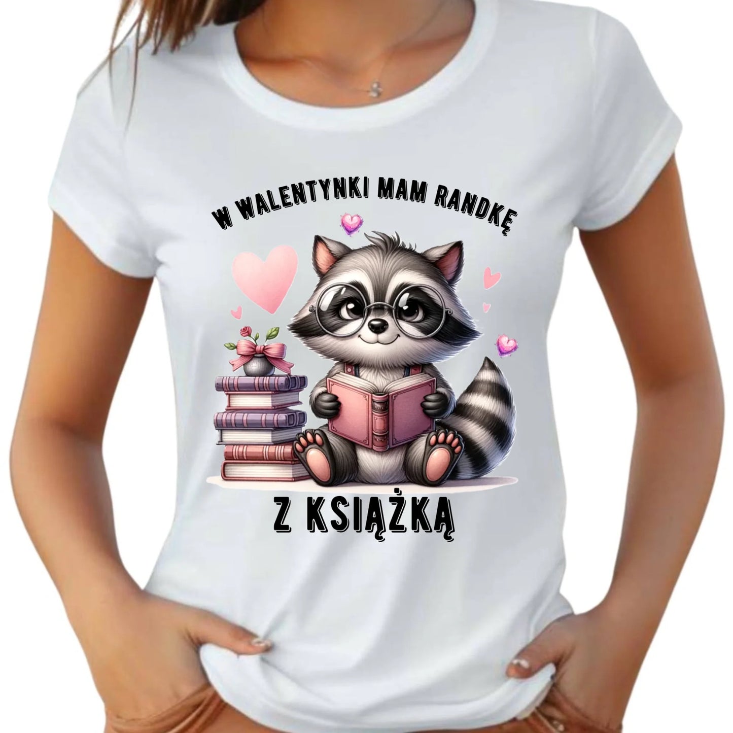 Koszulka damska na Walentynki dla mola książkowego – Mam randkę z książką W20 - StoryCups.pl