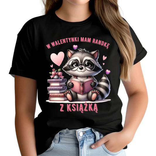 Koszulka damska na Walentynki dla mola książkowego – Mam randkę z książką W20 - StoryCups.pl