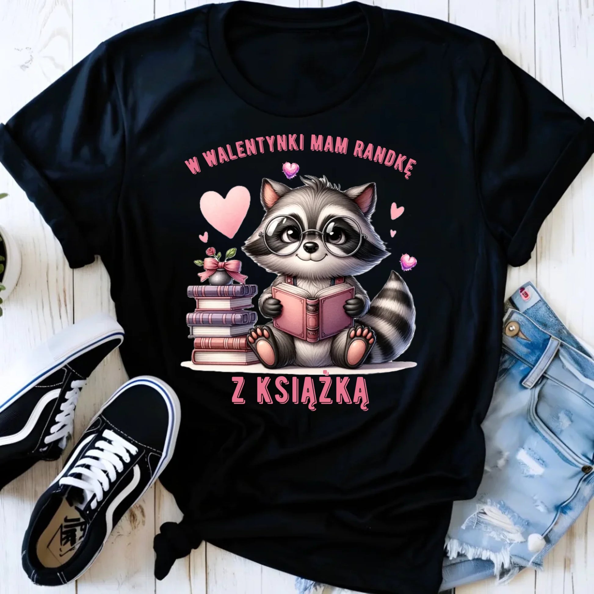 Koszulka damska na Walentynki dla mola książkowego – Mam randkę z książką W20 - StoryCups.pl