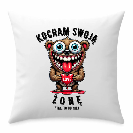 Poduszka - prezent dla męża - Kocham swoją żonę W23 - StoryCups.pl