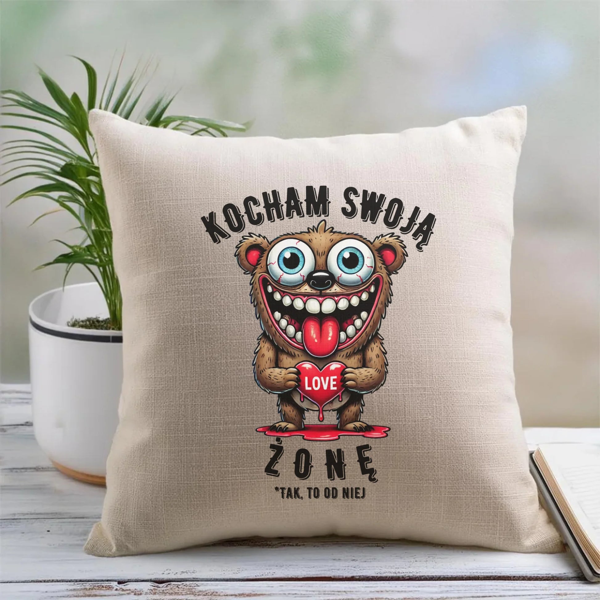 Poduszka - prezent dla męża - Kocham swoją żonę W23 - StoryCups.pl