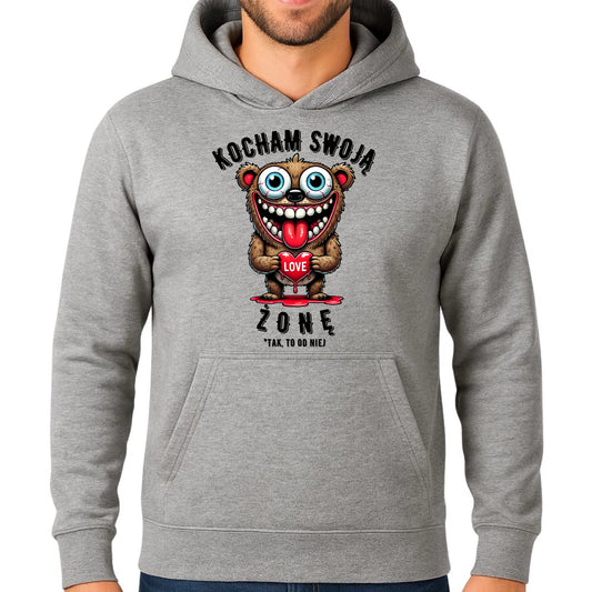 Bluza męska z kapturem - prezent dla męża - Kocham swoją żonę W23 - StoryCups.pl