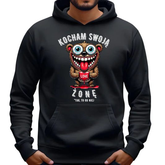 Bluza męska z kapturem - prezent dla męża - Kocham swoją żonę W23 - StoryCups.pl