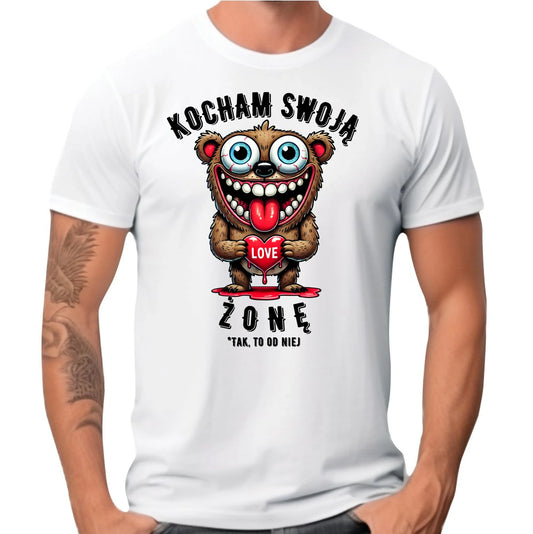 Koszulka męska - prezent dla męża - Kocham swoją żonę W23 - StoryCups.pl