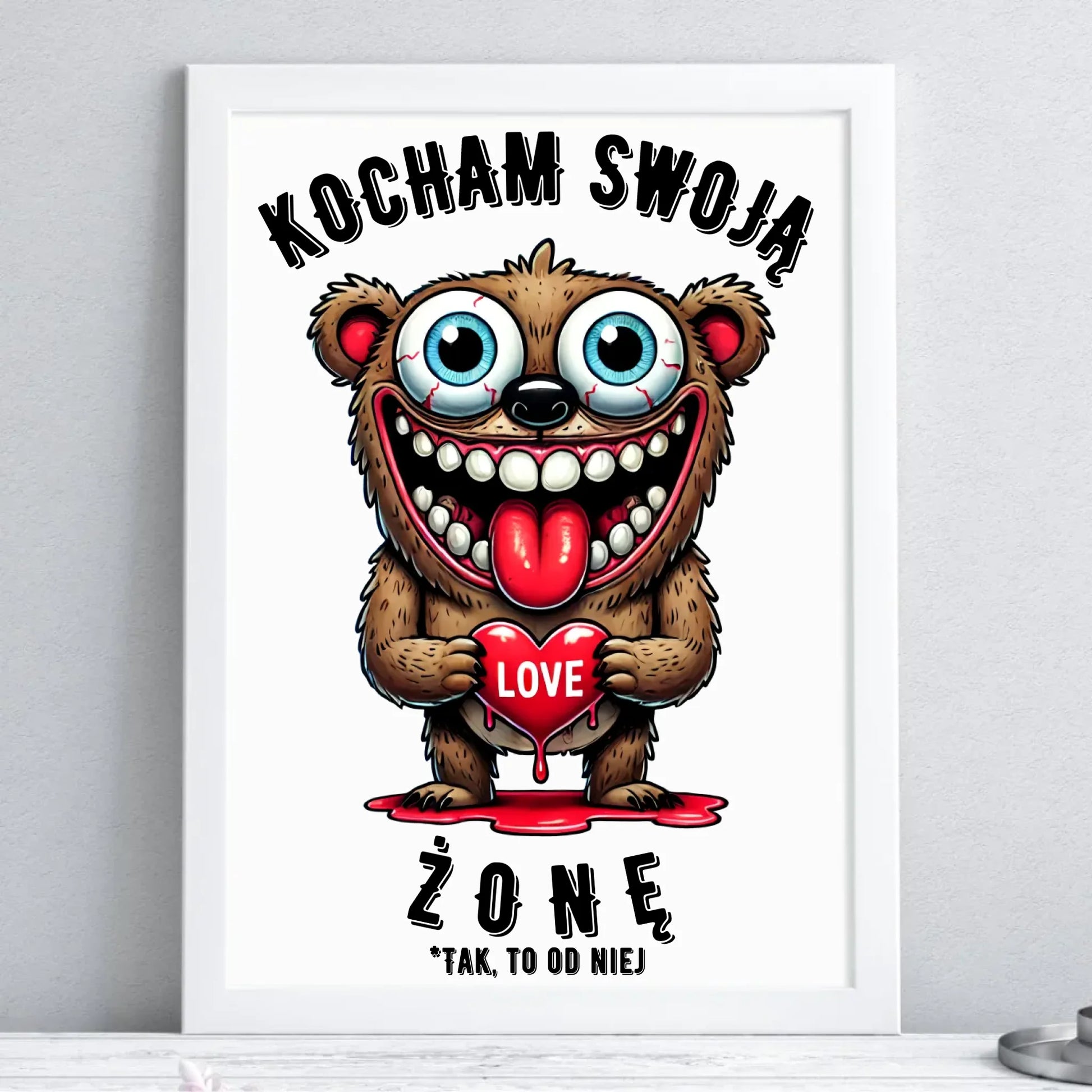 Plakat w ramie - prezent dla męża - Kocham swoją żonę W23 - StoryCups.pl