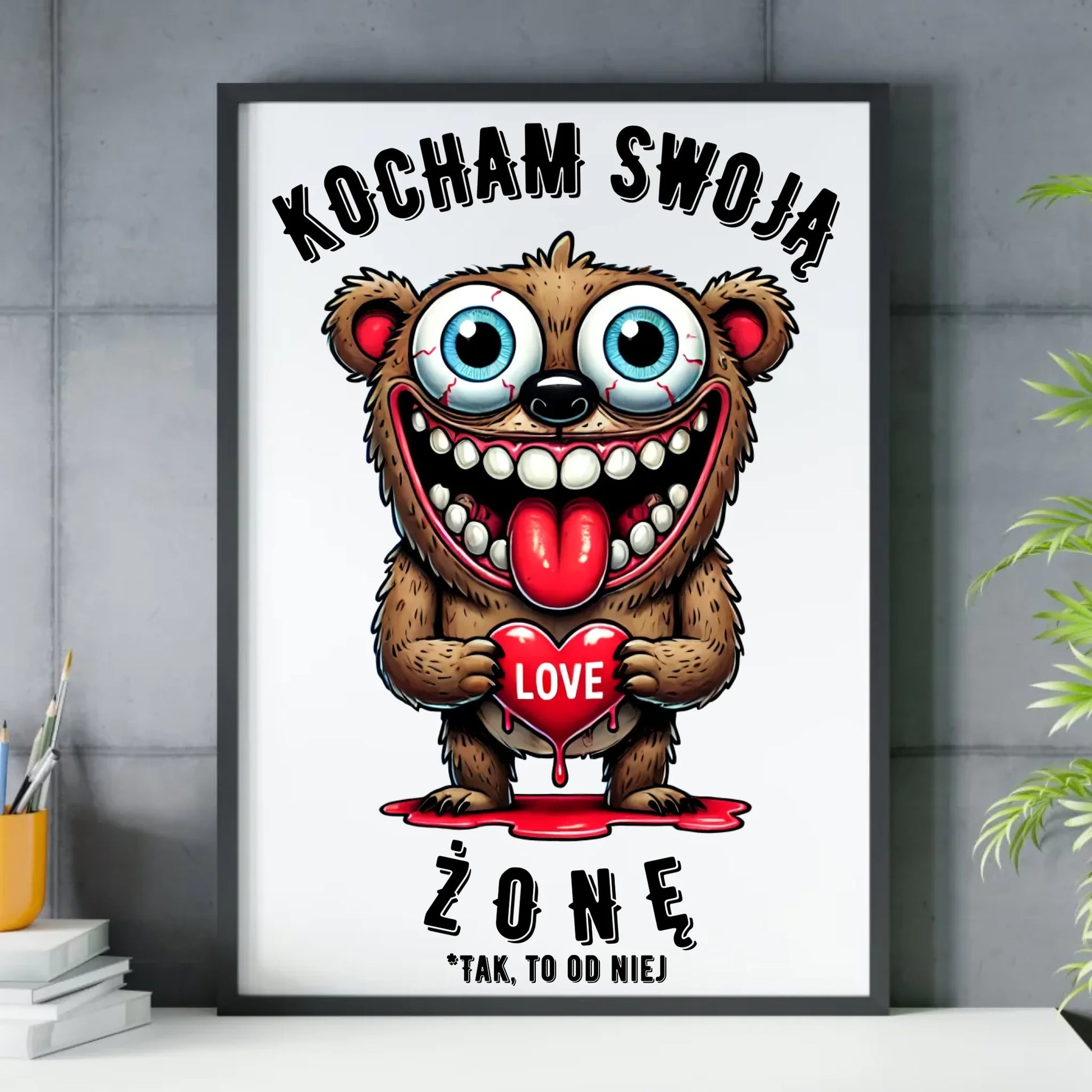 Plakat w ramie - prezent dla męża - Kocham swoją żonę W23 - StoryCups.pl