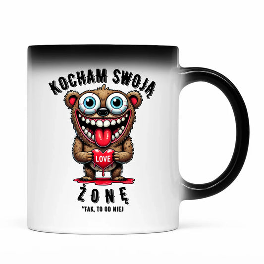 Kubek magiczny - prezent dla męża - Kocham swoją żonę W23 - StoryCups.pl