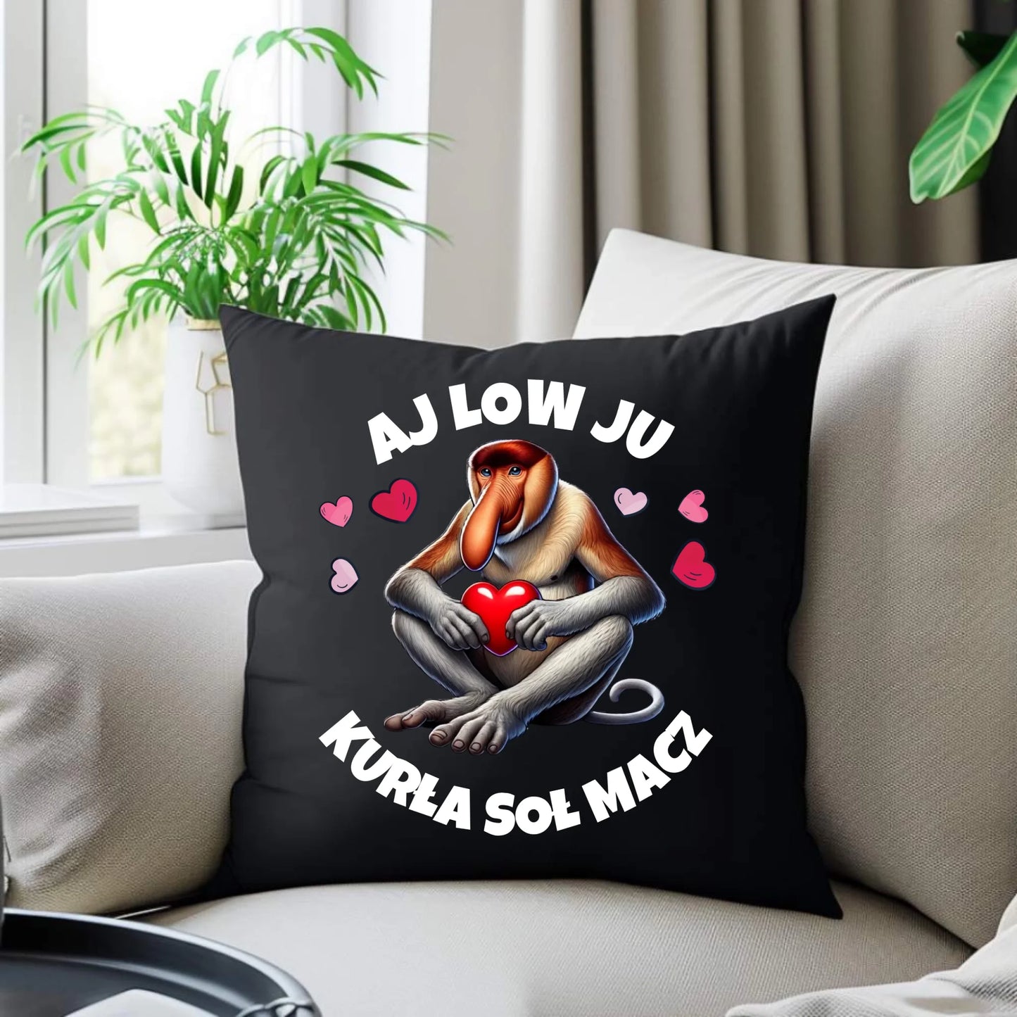 Poduszka dekoracyjna - Janusz nosacz - Aj low ju kurła W26 - StoryCups.pl