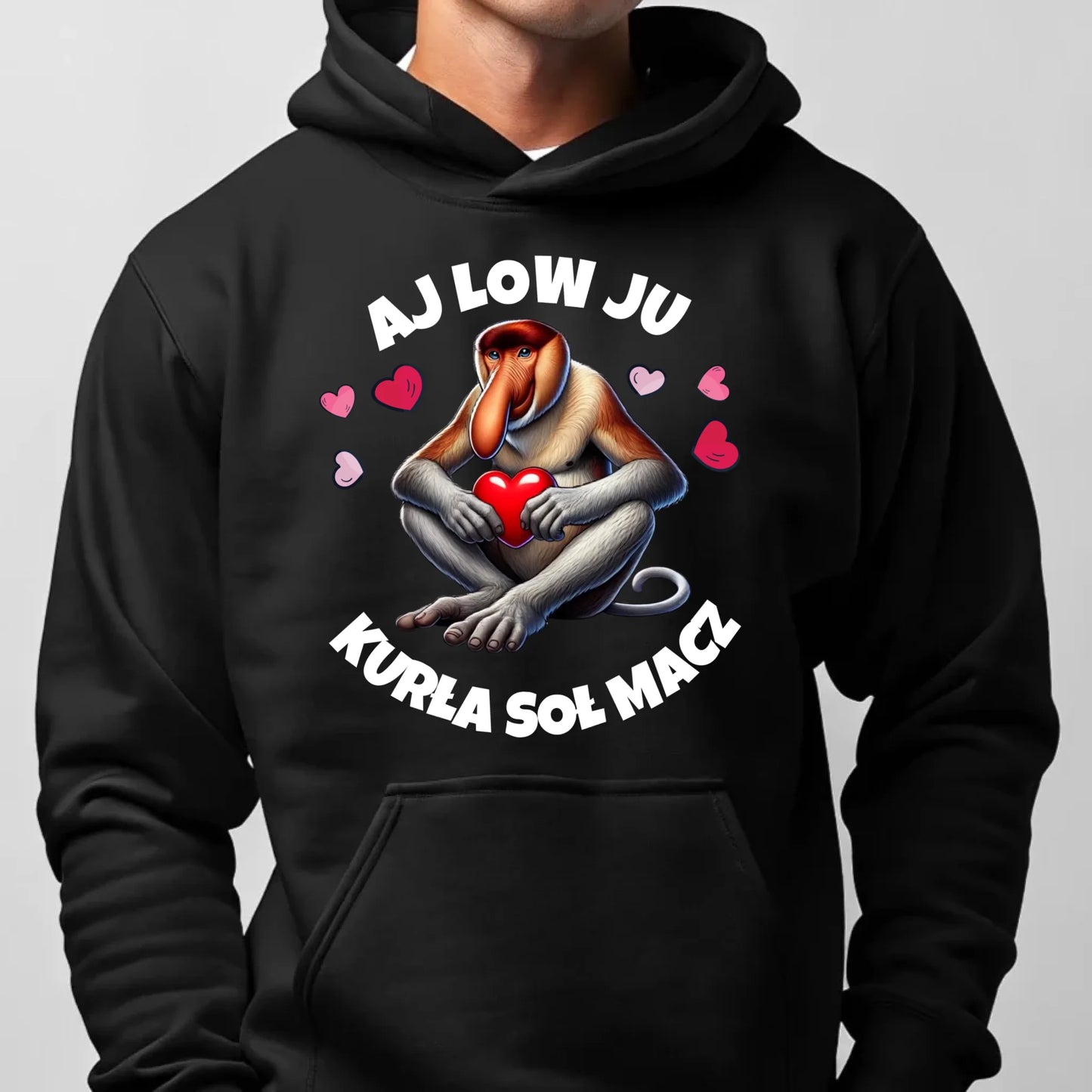 Bluza męska z kapturem - Janusz nosacz - Aj low ju kurła W26 - StoryCups.pl