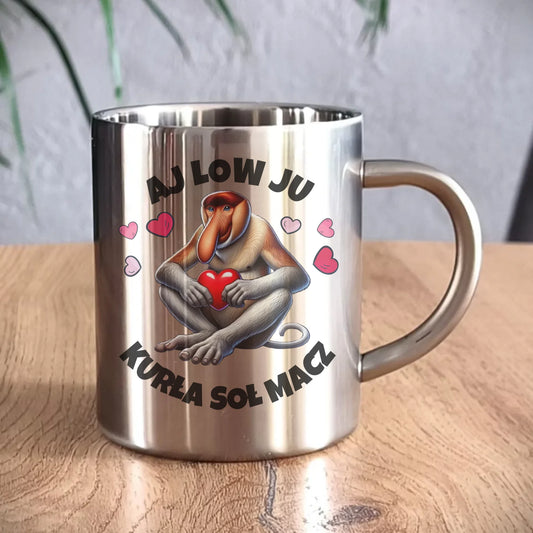 Kubek metalowy - Janusz nosacz - Aj low ju kurła W26 - StoryCups.pl