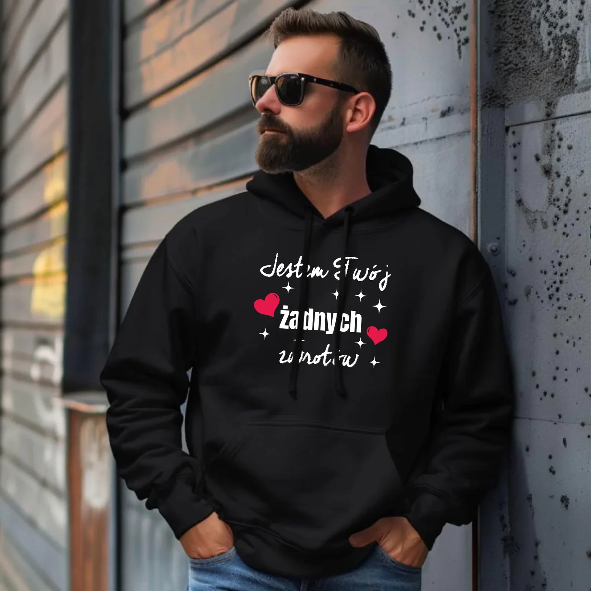 Bluza męska z kapturem - Jestem Twój żadnych zwrotów W29 - StoryCups.pl
