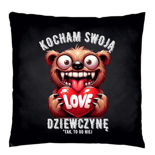 Poduszka dekoracyjna - prezent dla chłopaka - Kocham swoją dziewczynę W30 - StoryCups.pl