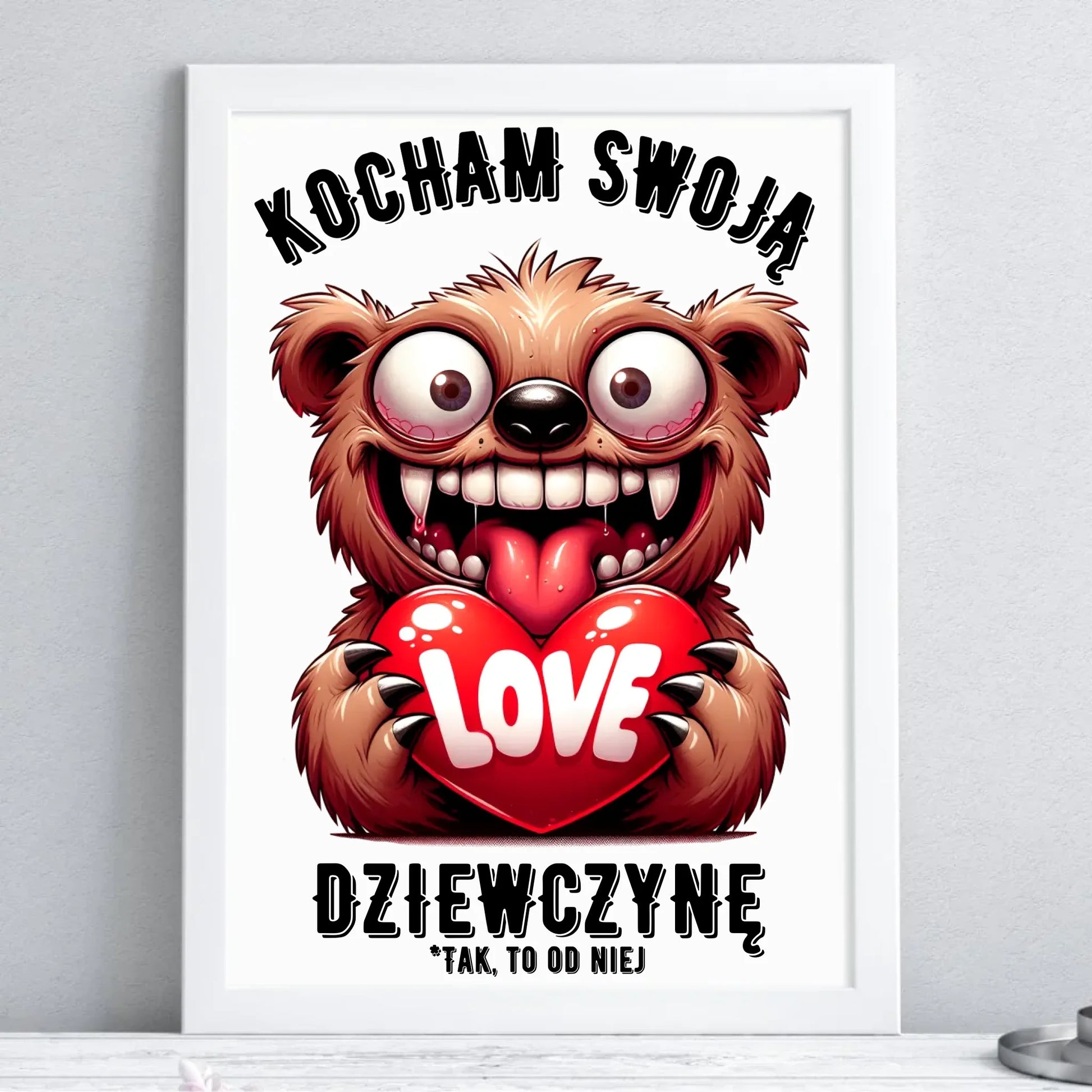 Plakat w ramie - prezent dla chłopaka - Kocham swoją dziewczynę W30 - StoryCups.pl