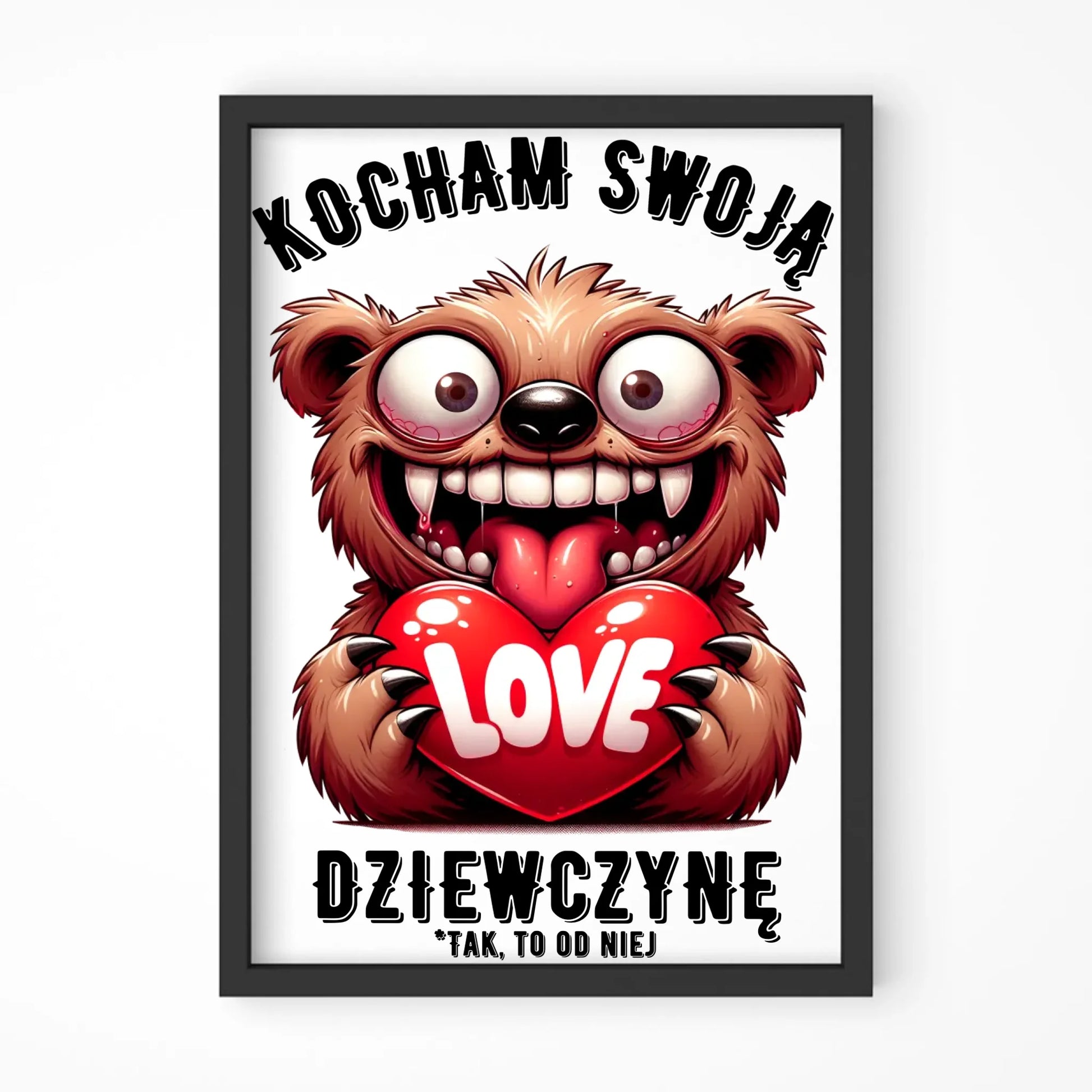 Plakat w ramie - prezent dla chłopaka - Kocham swoją dziewczynę W30 - StoryCups.pl