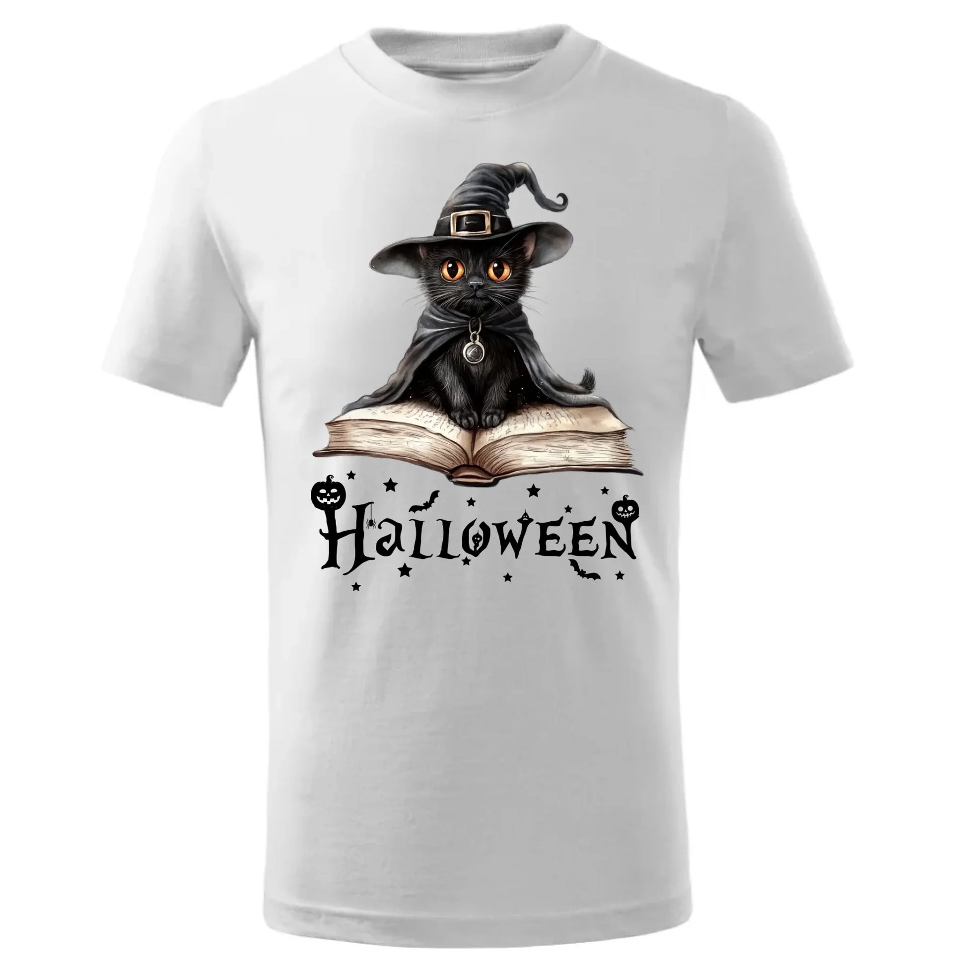 Koszulka dziecięca na Halloween - Kot Czarodziej HL06 - StoryCups.pl