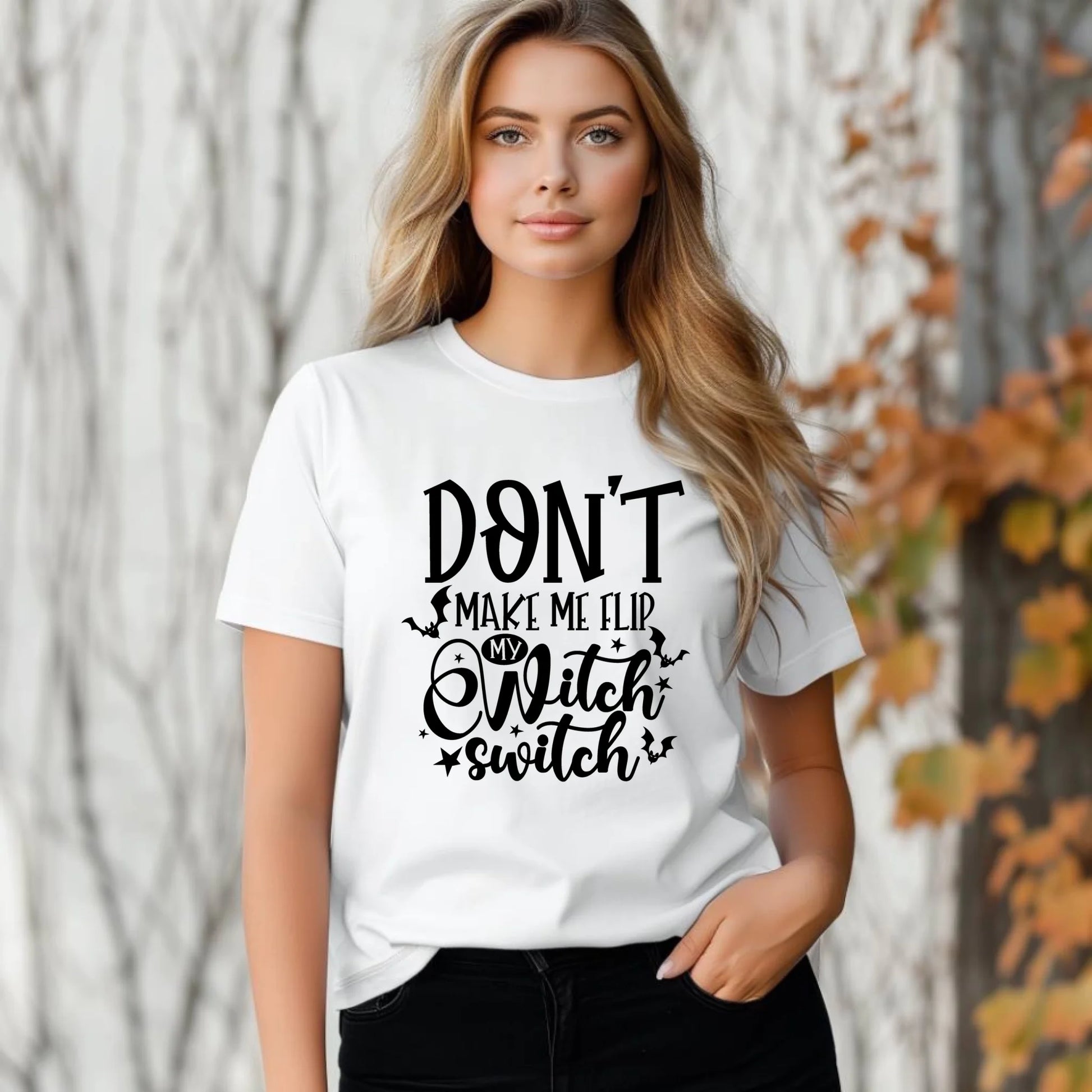 Koszulka damska na Halloween - Don't make me flip my witch switch - śmieszna HL11 - StoryCups.pl
