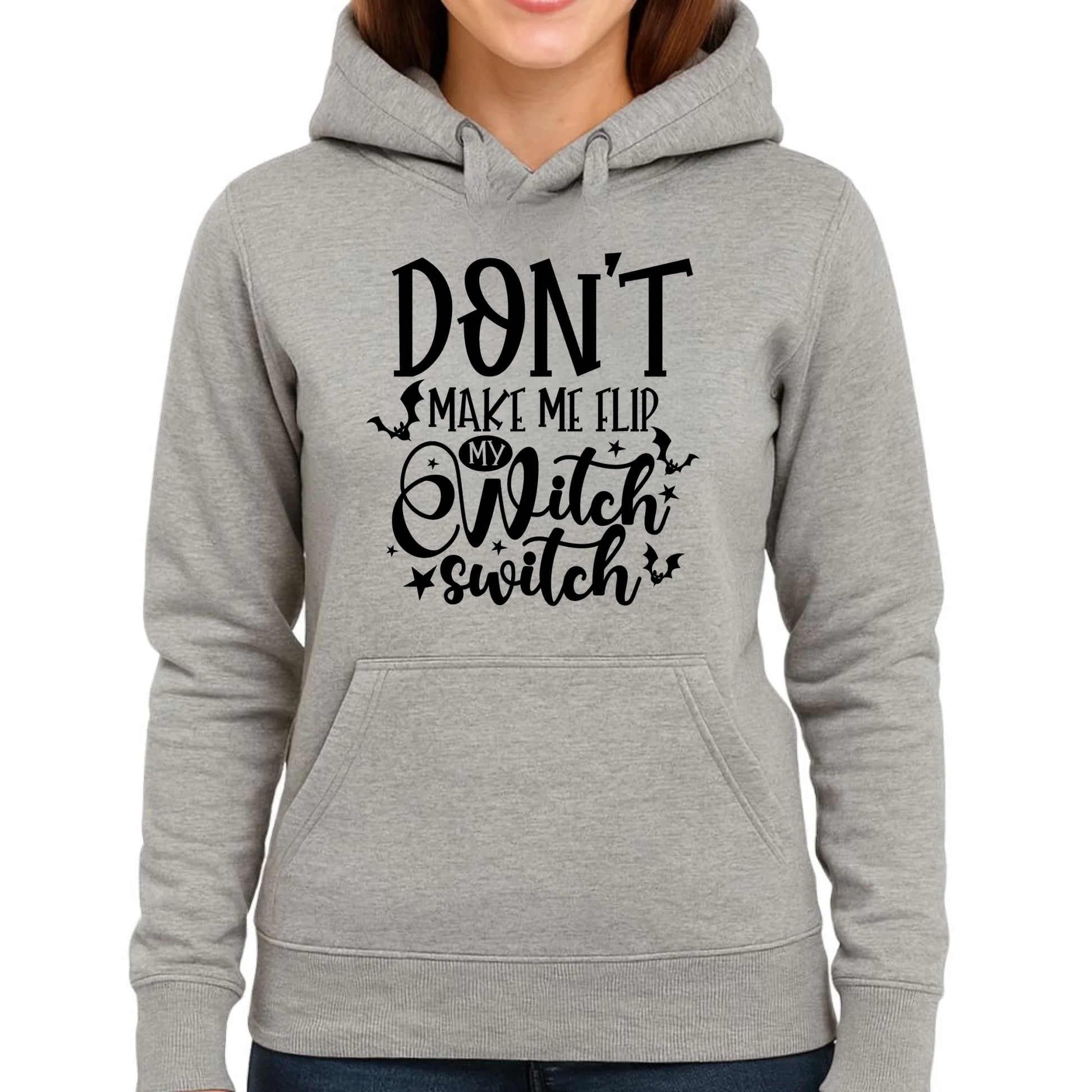 Bluza damska z kapturem na Halloween - Don't make me flip my witch switch - śmieszna HL11 - StoryCups.pl