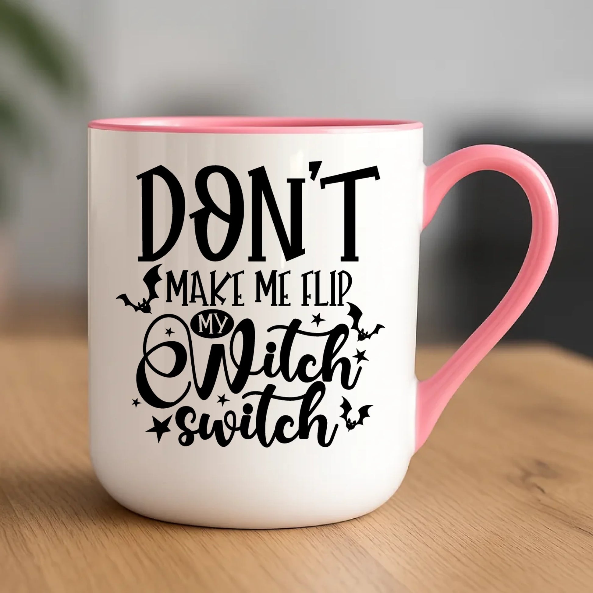 Kubek elegant na Halloween - Don't make me flip my witch switch - śmieszny HL11 - StoryCups.pl