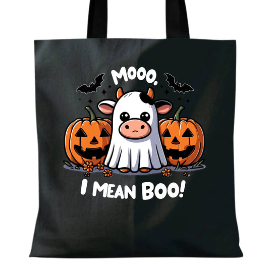 Torba na Halloween - Mooo I mean Boo! - z dynią i duchem HL14 - StoryCups.pl