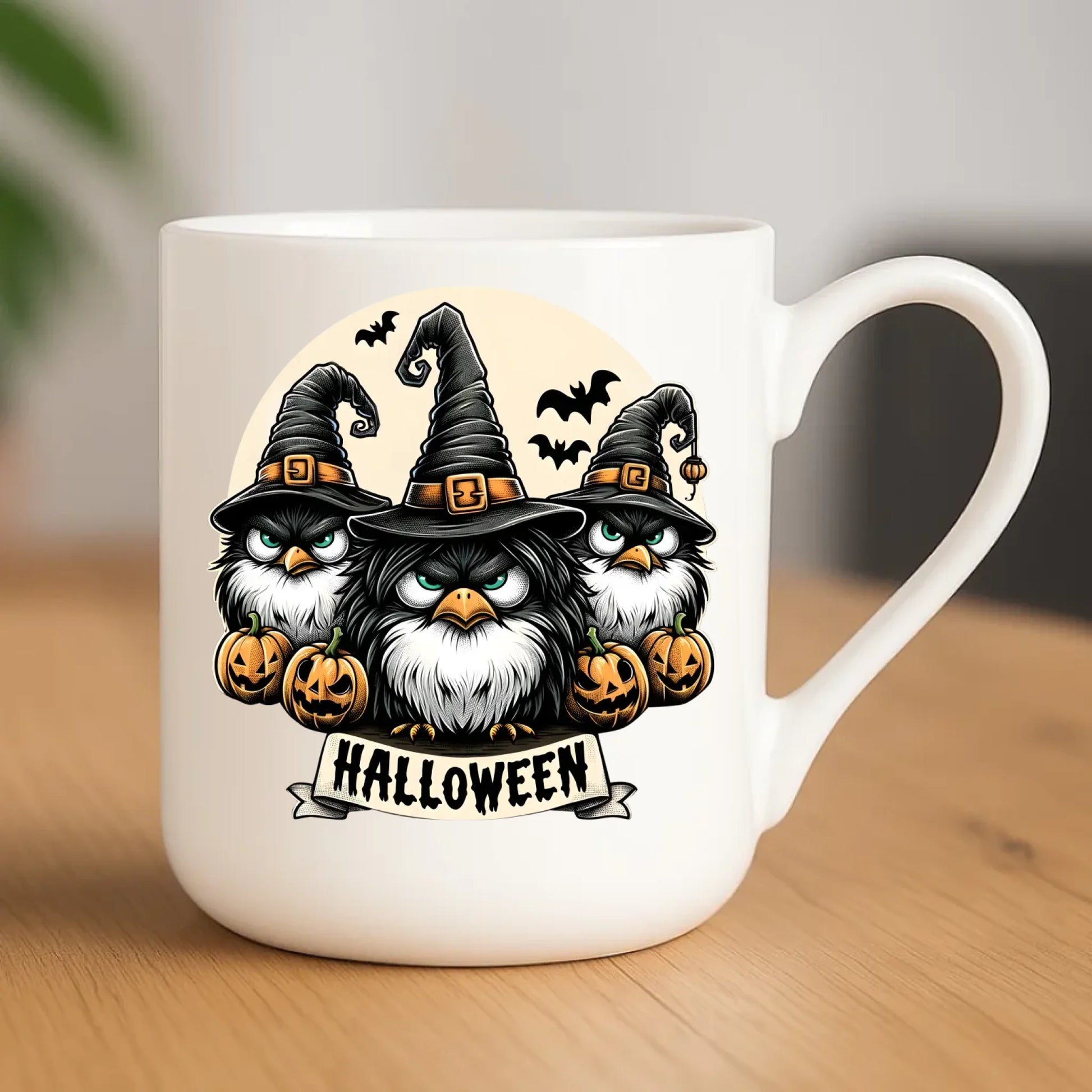 Kubek elegant na Halloween - Upiorne sowy wiedźmy HL15 - StoryCups.pl