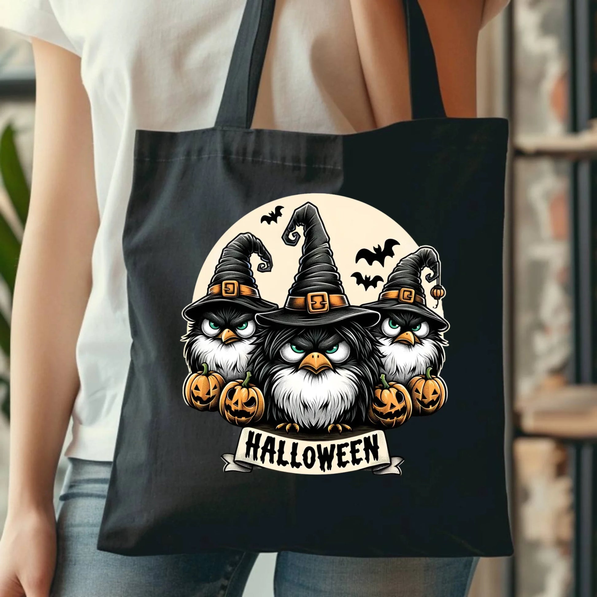 Torba na Halloween - Upiorne sowy wiedźmy HL15 - StoryCups.pl